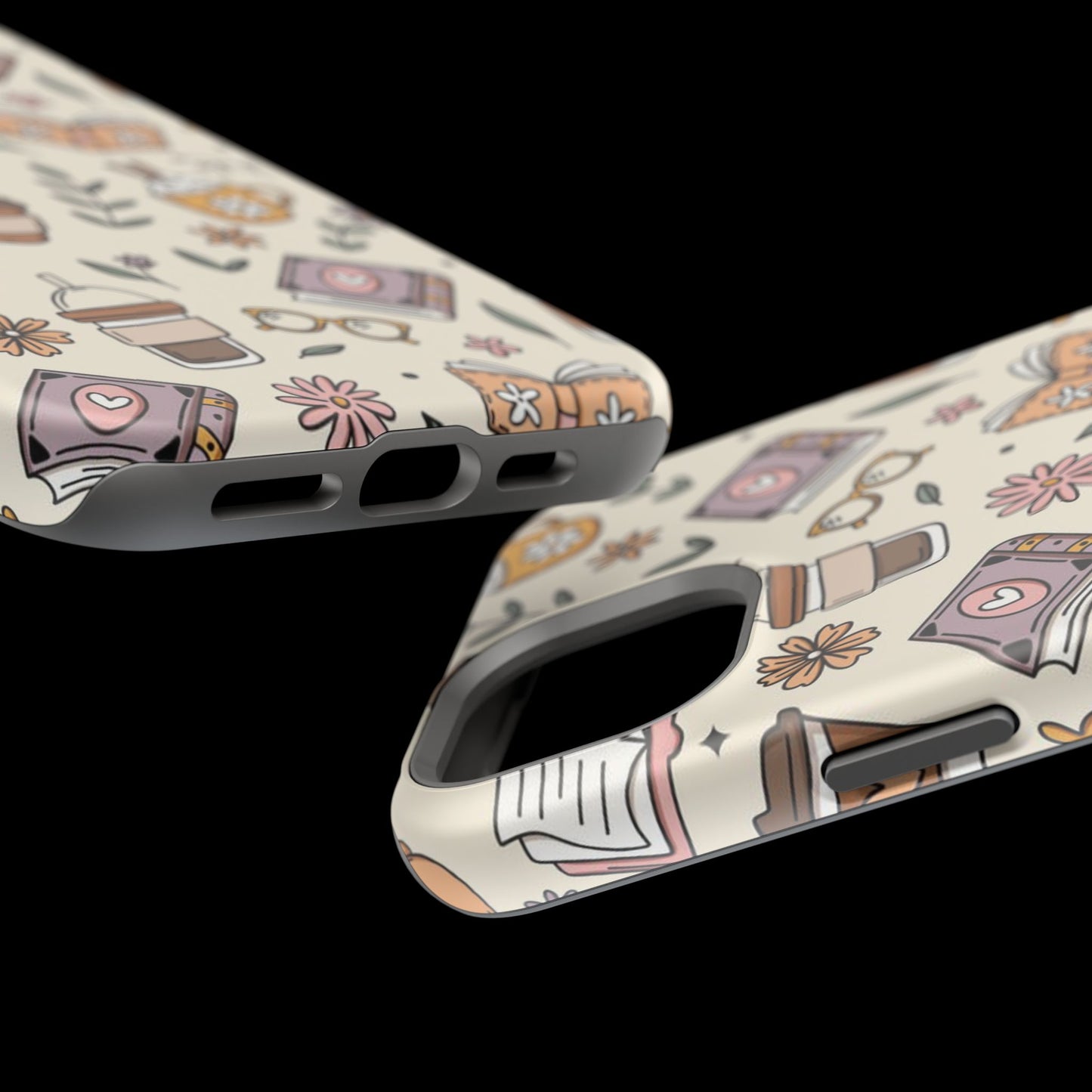 Cozy Reading Floral Phone Case — Magnetic Impact-Resistant