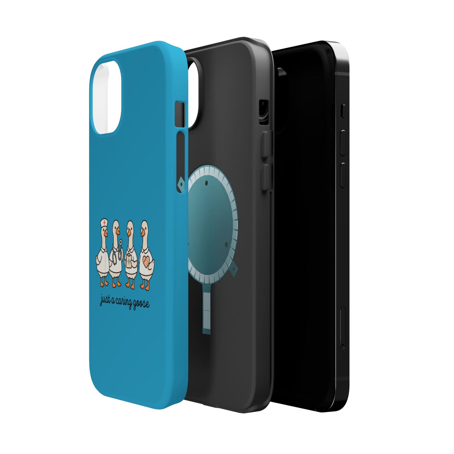 Cute Caring Geese Magnetic Impact Case — 'just a caring goose' Protective Phone Cover