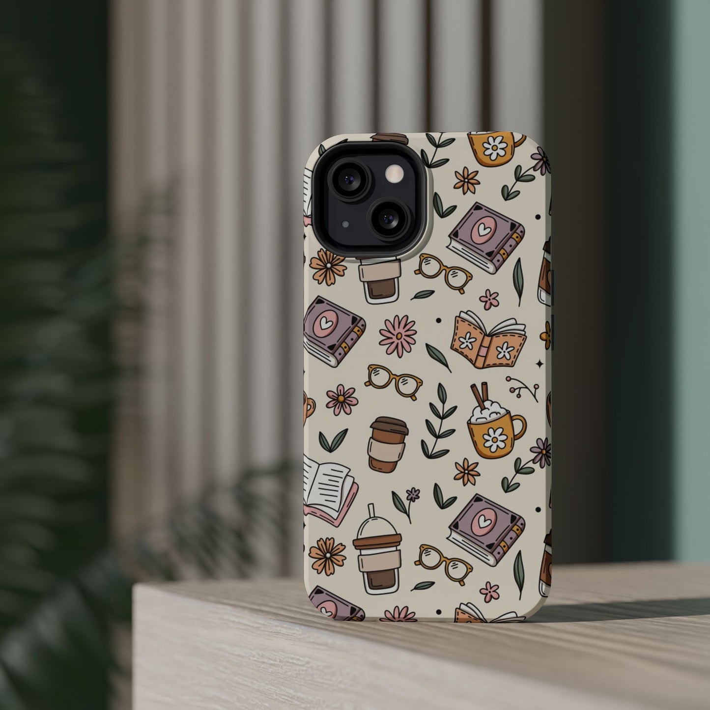 Cozy Reading Floral Phone Case — Magnetic Impact-Resistant