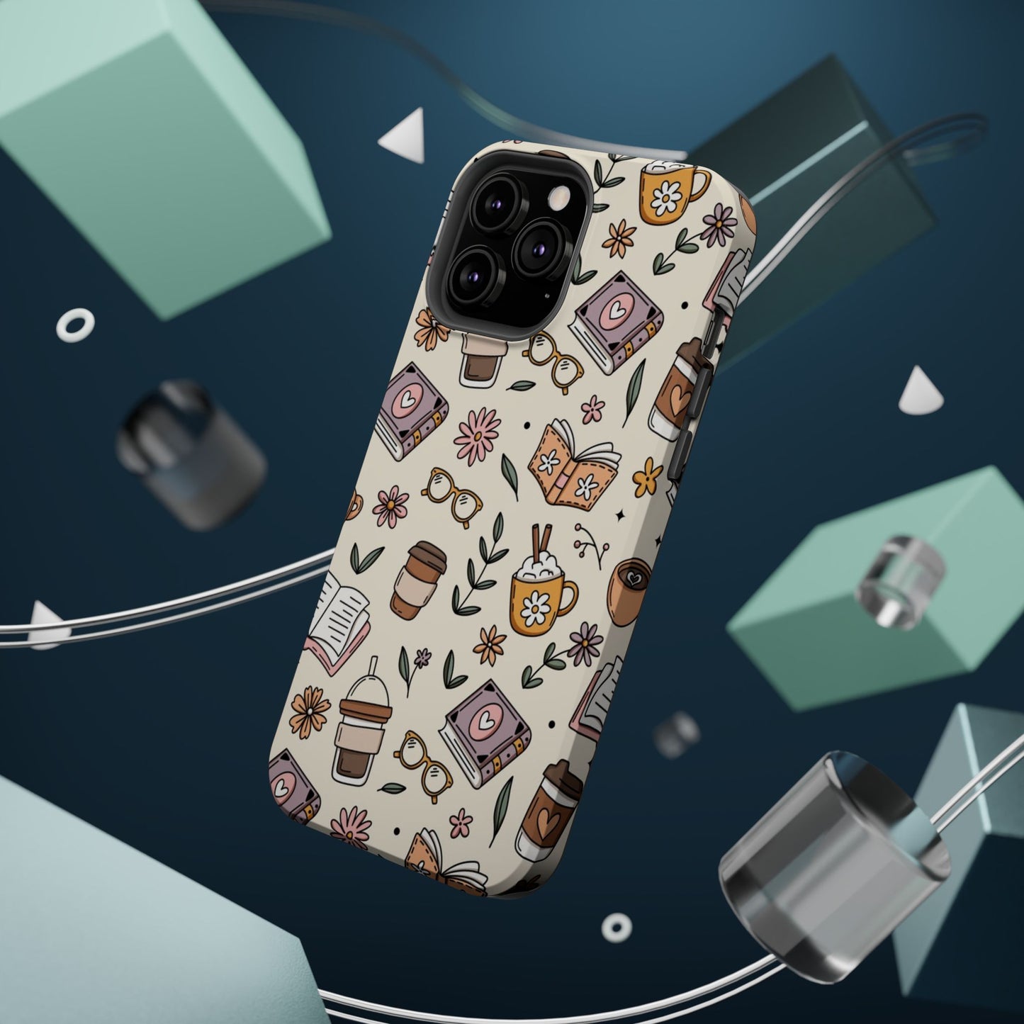 Cozy Reading Floral Phone Case — Magnetic Impact-Resistant