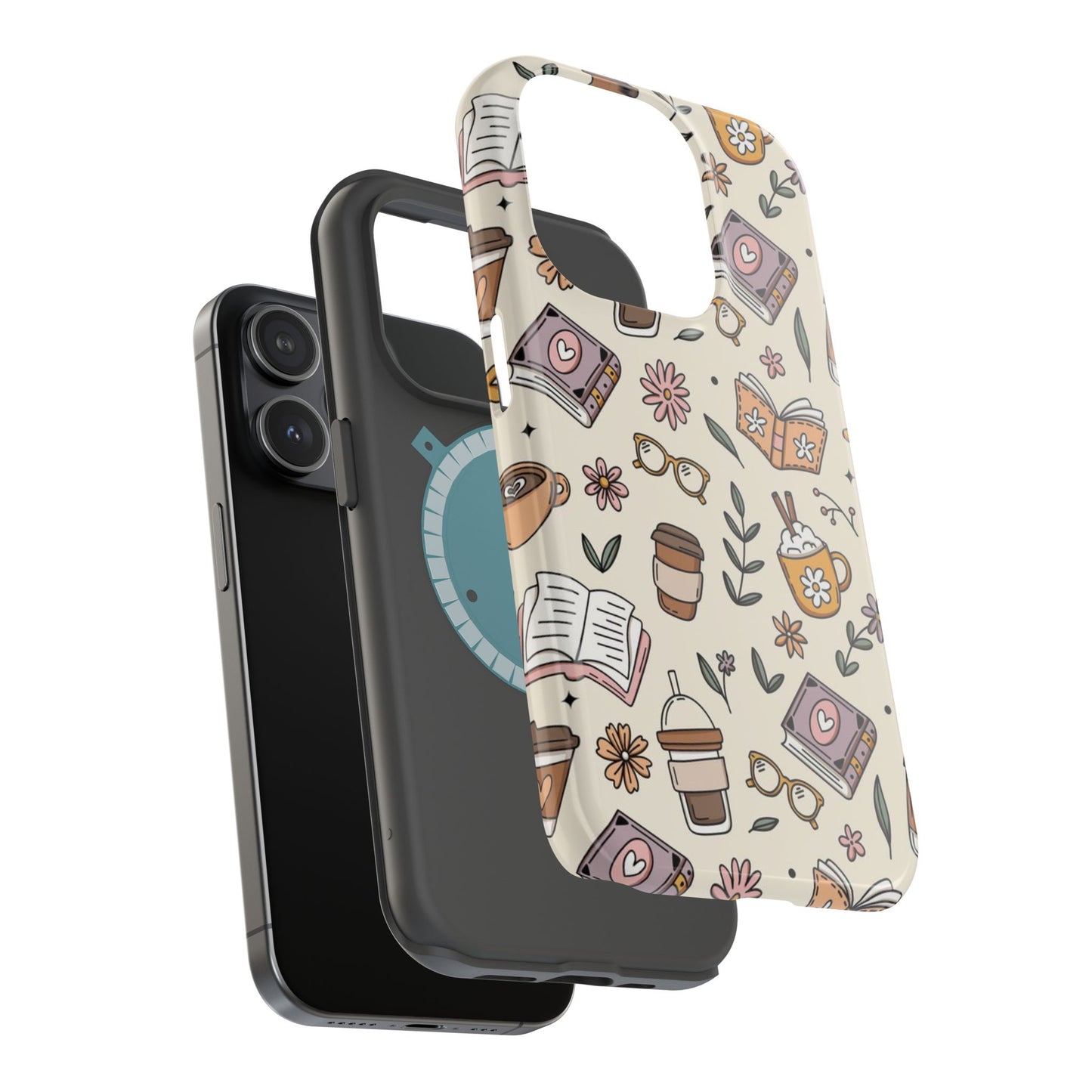 Cozy Reading Floral Phone Case — Magnetic Impact-Resistant