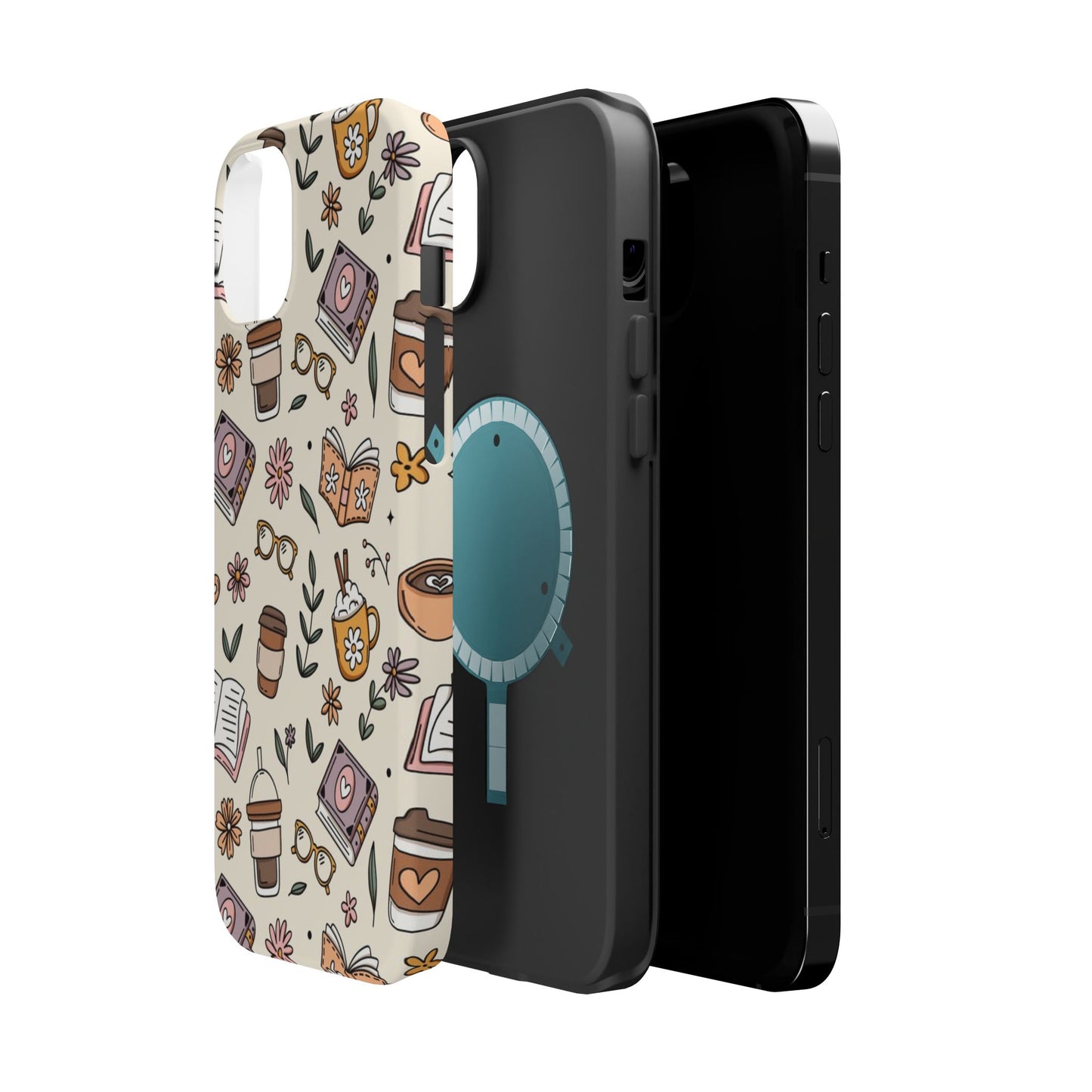 Cozy Reading Floral Phone Case — Magnetic Impact-Resistant
