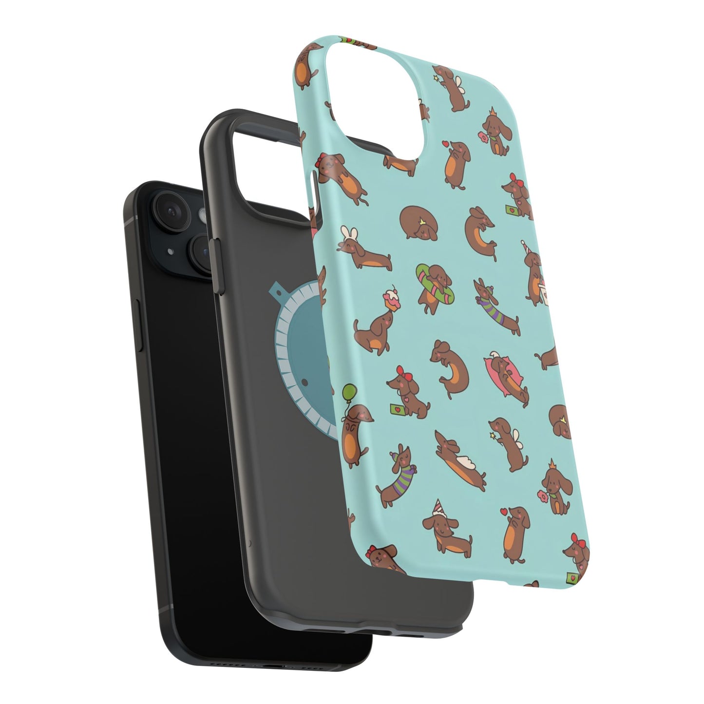 Dachshund Pattern Magnetic Impact Phone Case – Cute Wiener Dog Protective Cover