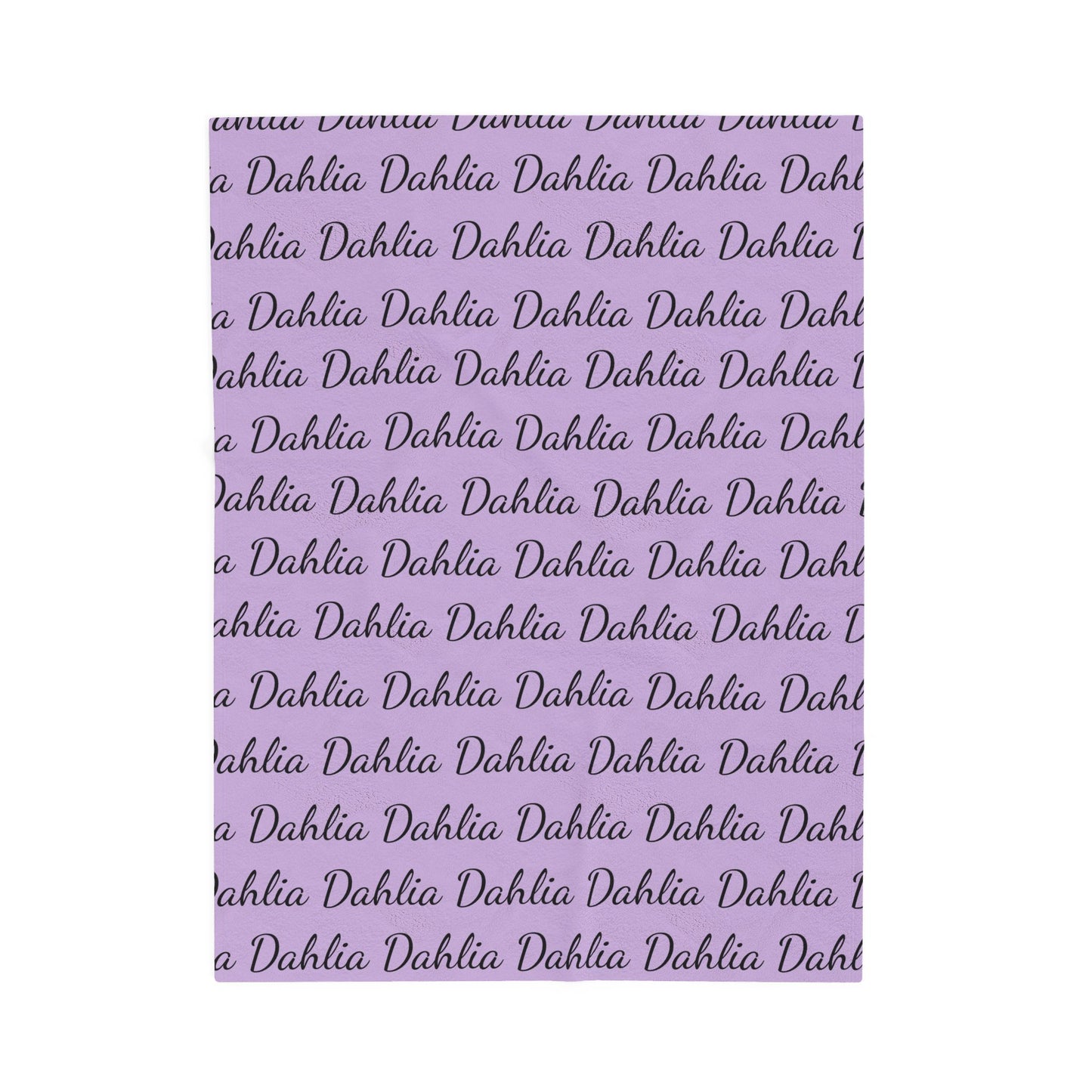 Velveteen Plush Blanket — Lavender Script 'Dahlia' Personalized Throw