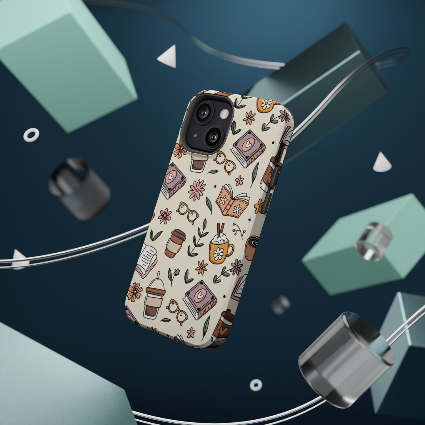 Cozy Reading Floral Phone Case — Magnetic Impact-Resistant