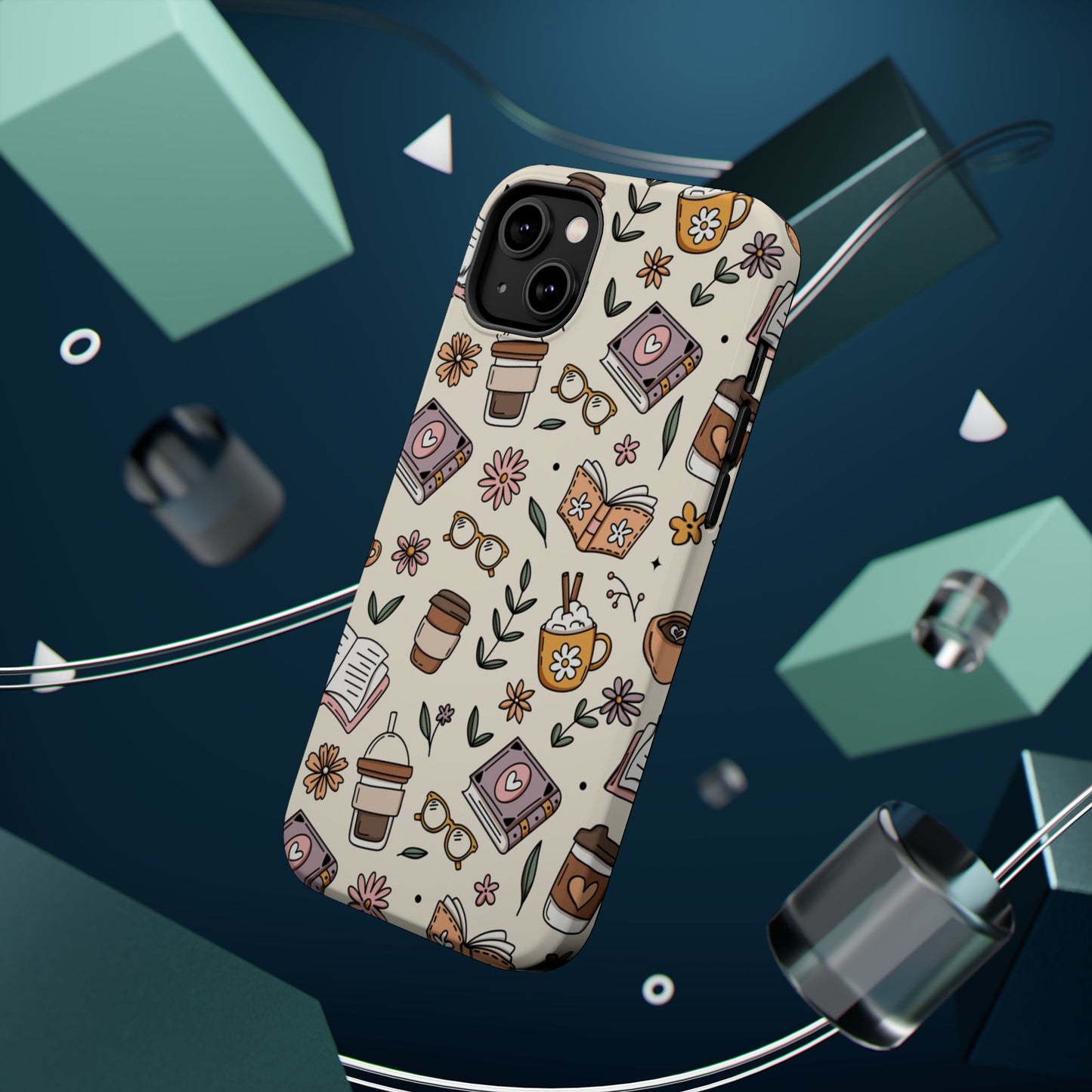 Cozy Reading Floral Phone Case — Magnetic Impact-Resistant