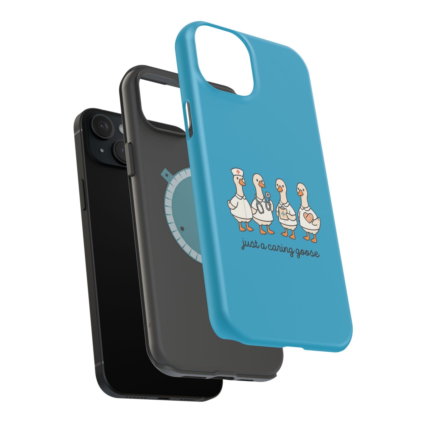 Cute Caring Geese Magnetic Impact Case — 'just a caring goose' Protective Phone Cover