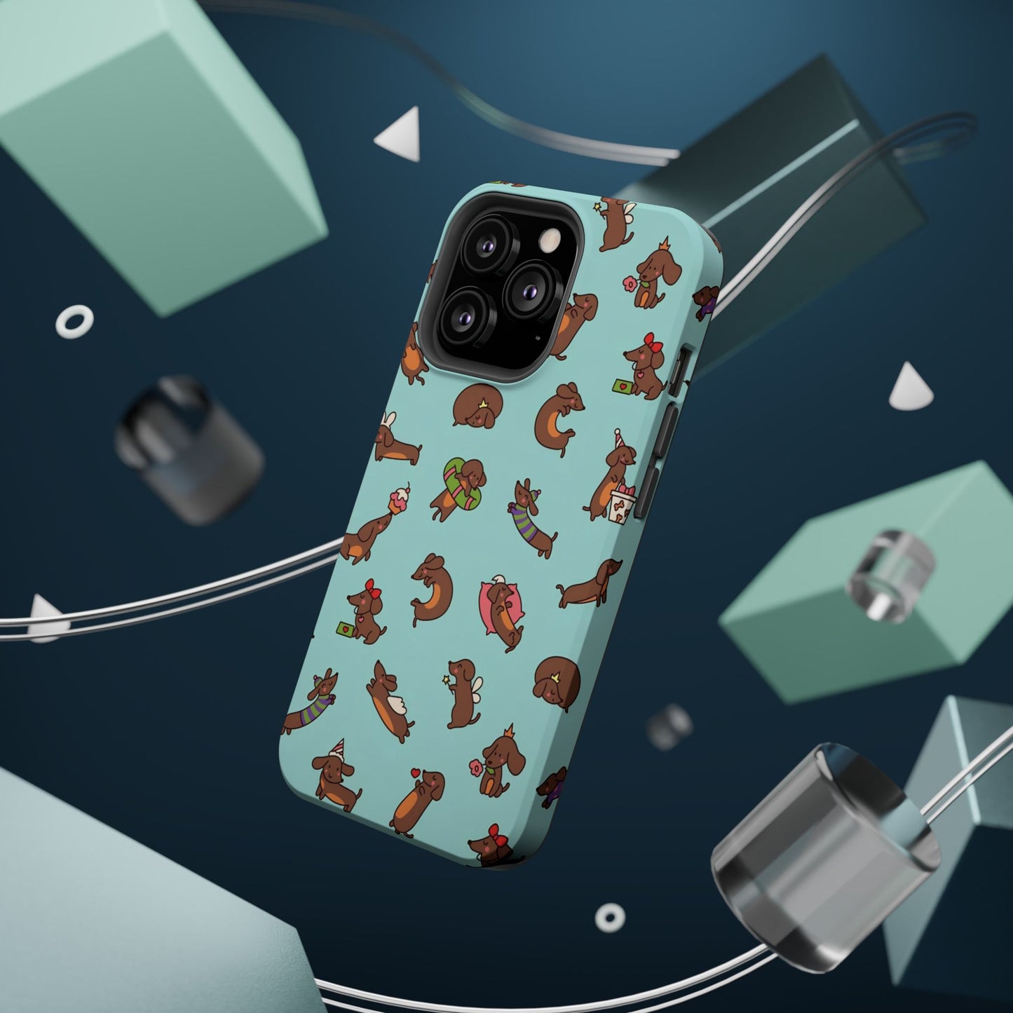 Dachshund Pattern Magnetic Impact Phone Case – Cute Wiener Dog Protective Cover