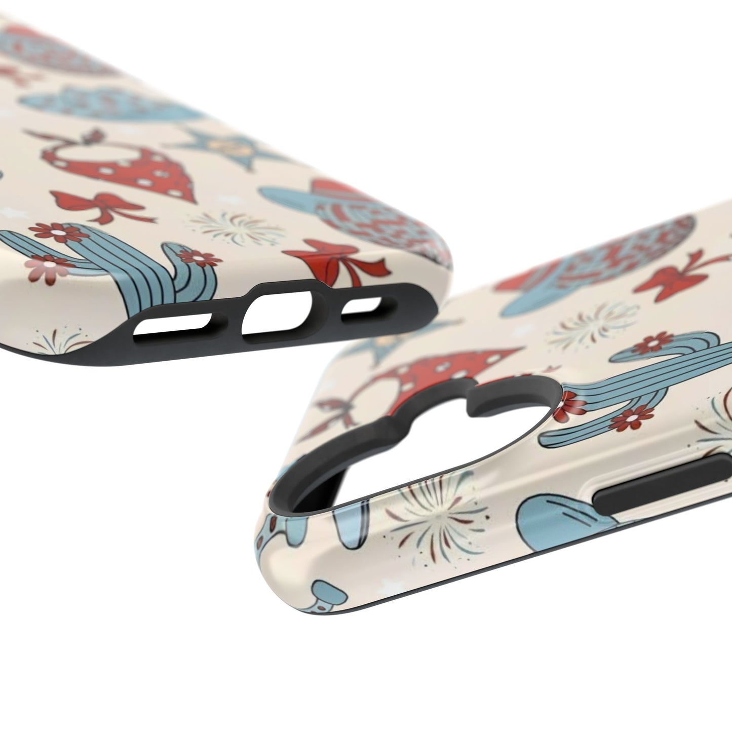 Western Country Pattern Phone Case — Cowboy Boots, Hats & Bandanas Magnetic Impact-Resistant Case