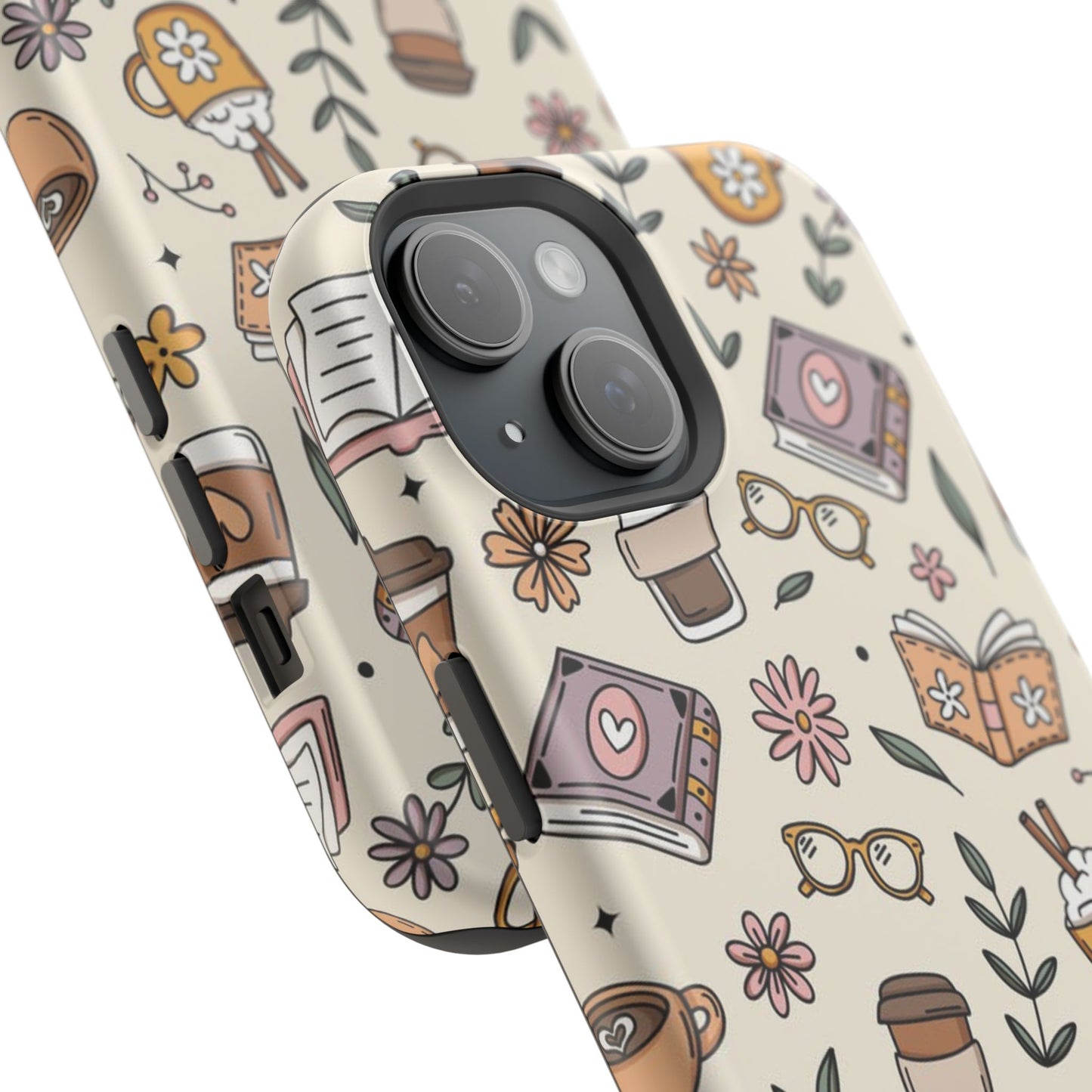 Cozy Reading Floral Phone Case — Magnetic Impact-Resistant