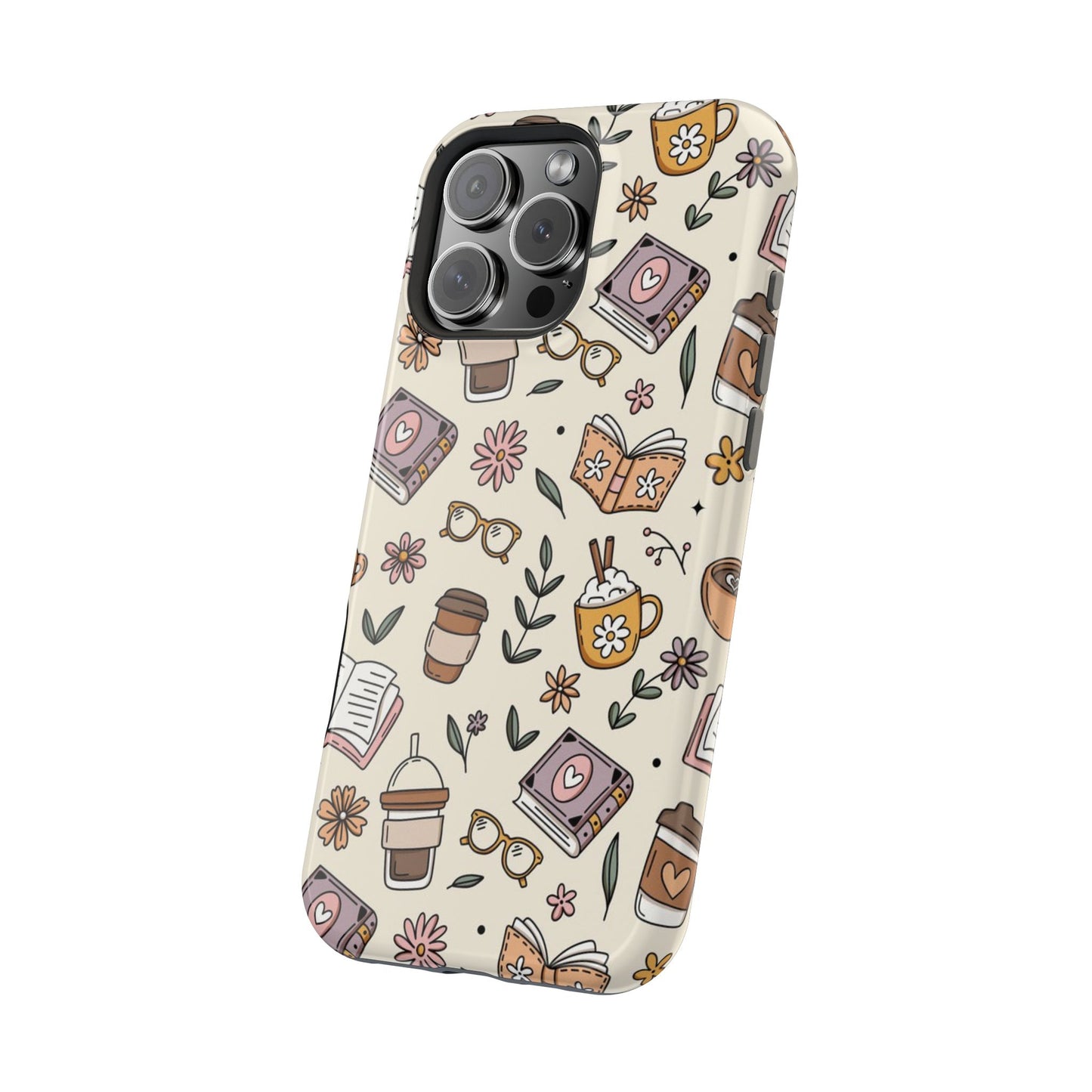 Cozy Reading Floral Phone Case — Magnetic Impact-Resistant