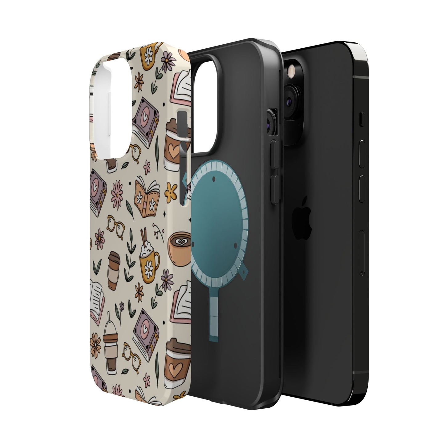 Cozy Reading Floral Phone Case — Magnetic Impact-Resistant