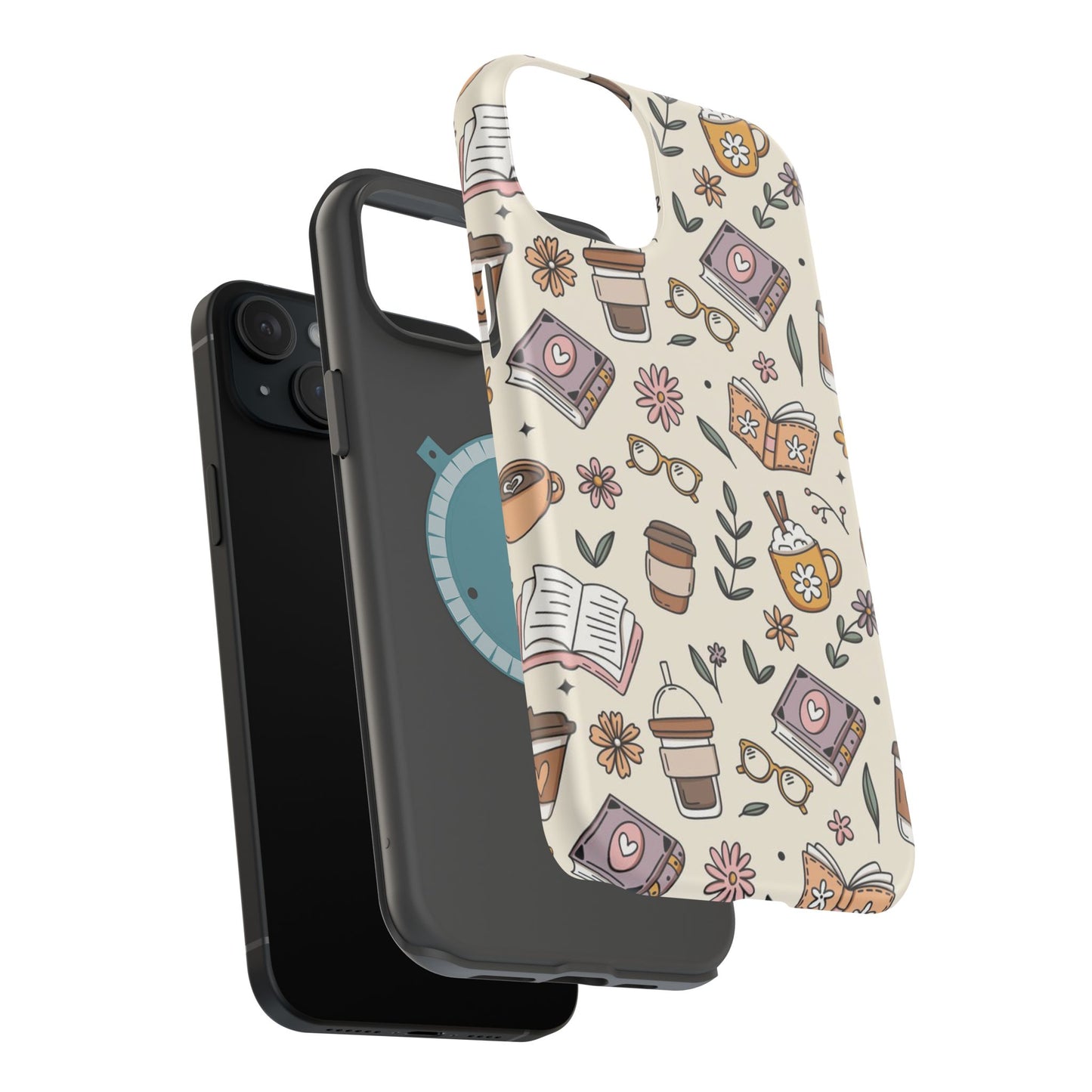Cozy Reading Floral Phone Case — Magnetic Impact-Resistant