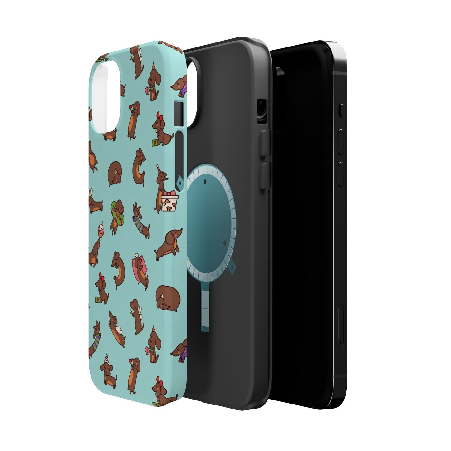 Dachshund Pattern Magnetic Impact Phone Case – Cute Wiener Dog Protective Cover