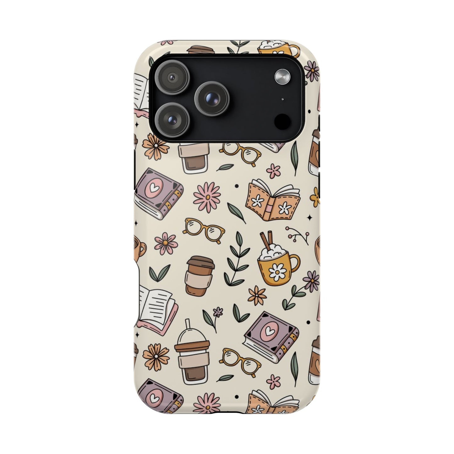 Cozy Reading Floral Phone Case — Magnetic Impact-Resistant