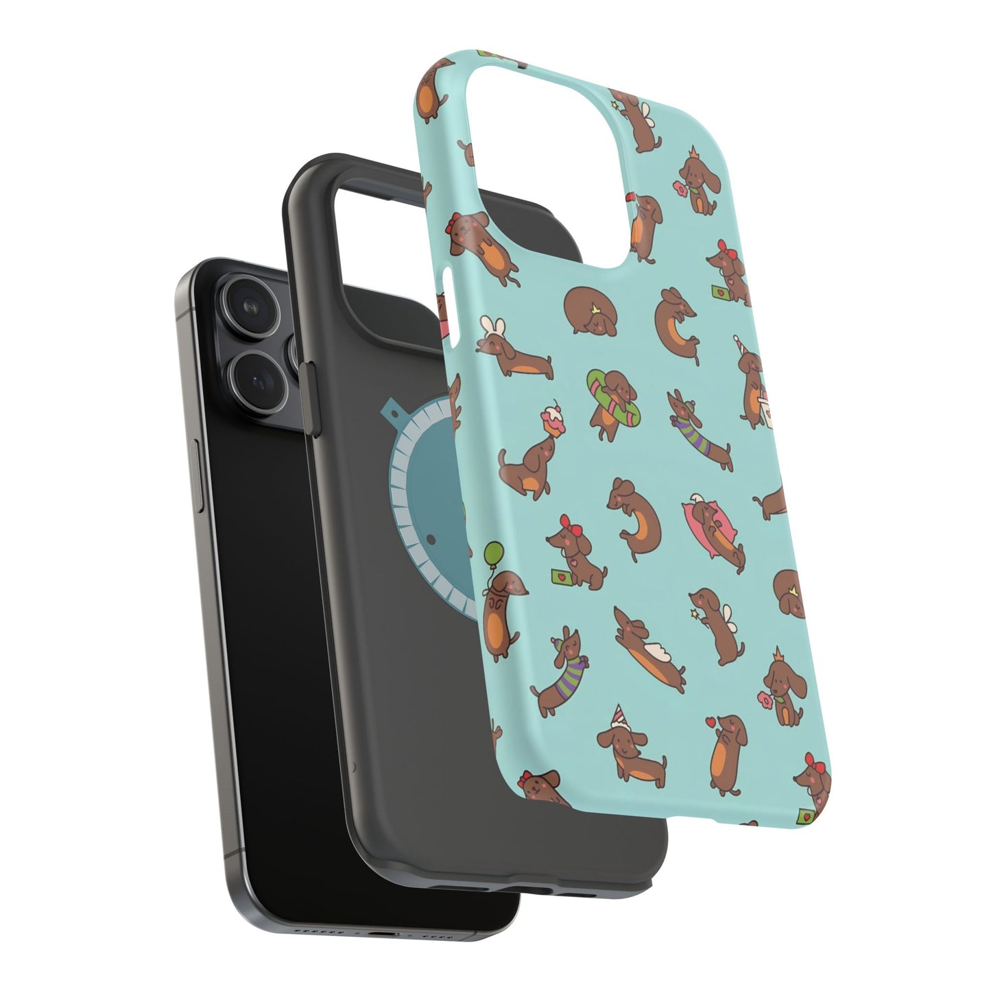 Dachshund Pattern Magnetic Impact Phone Case – Cute Wiener Dog Protective Cover