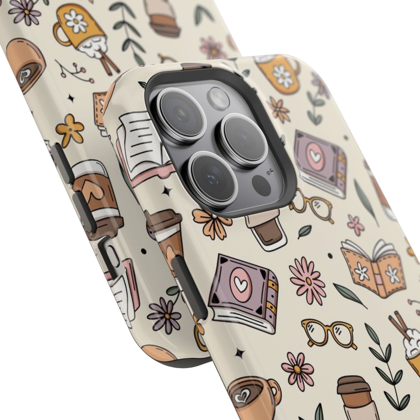 Cozy Reading Floral Phone Case — Magnetic Impact-Resistant