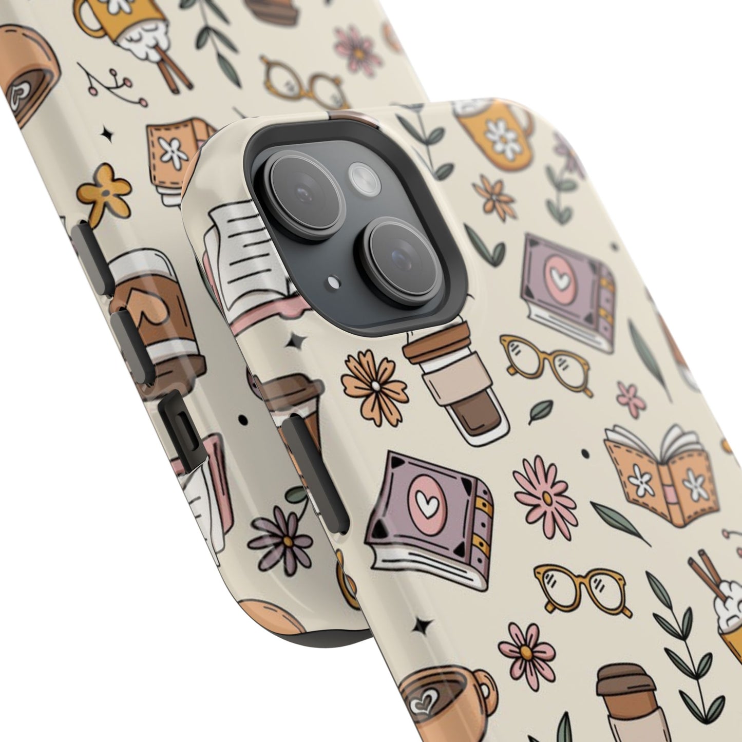 Cozy Reading Floral Phone Case — Magnetic Impact-Resistant