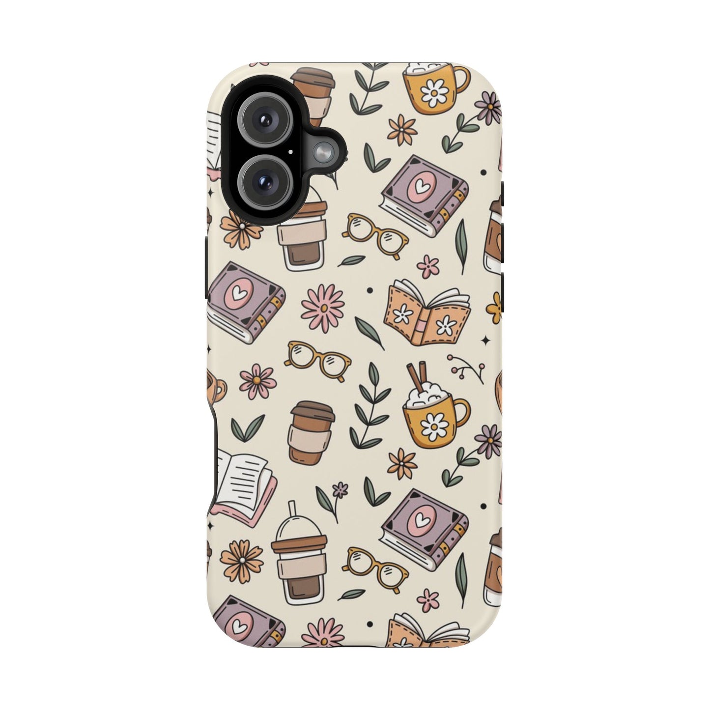 Cozy Reading Floral Phone Case — Magnetic Impact-Resistant