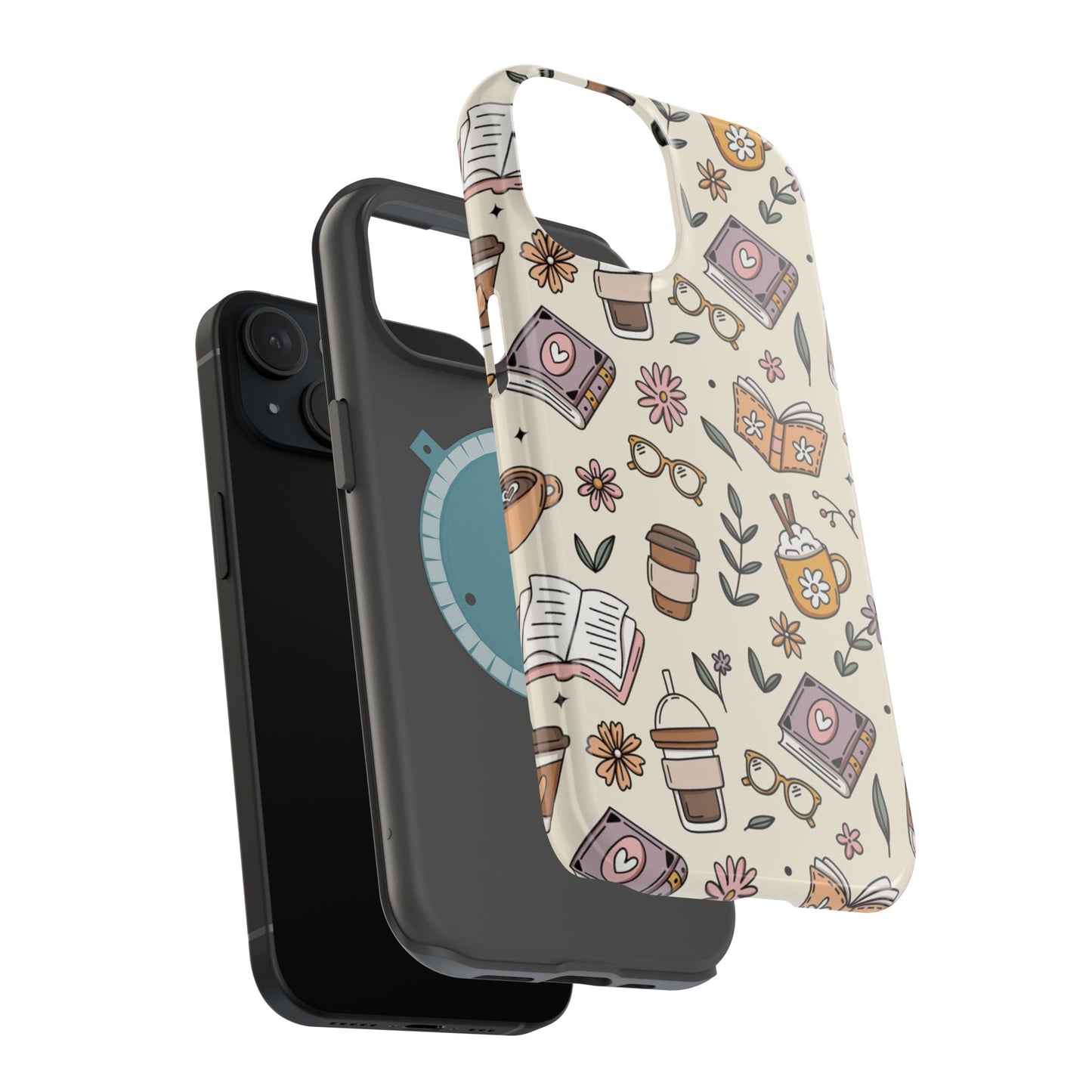 Cozy Reading Floral Phone Case — Magnetic Impact-Resistant