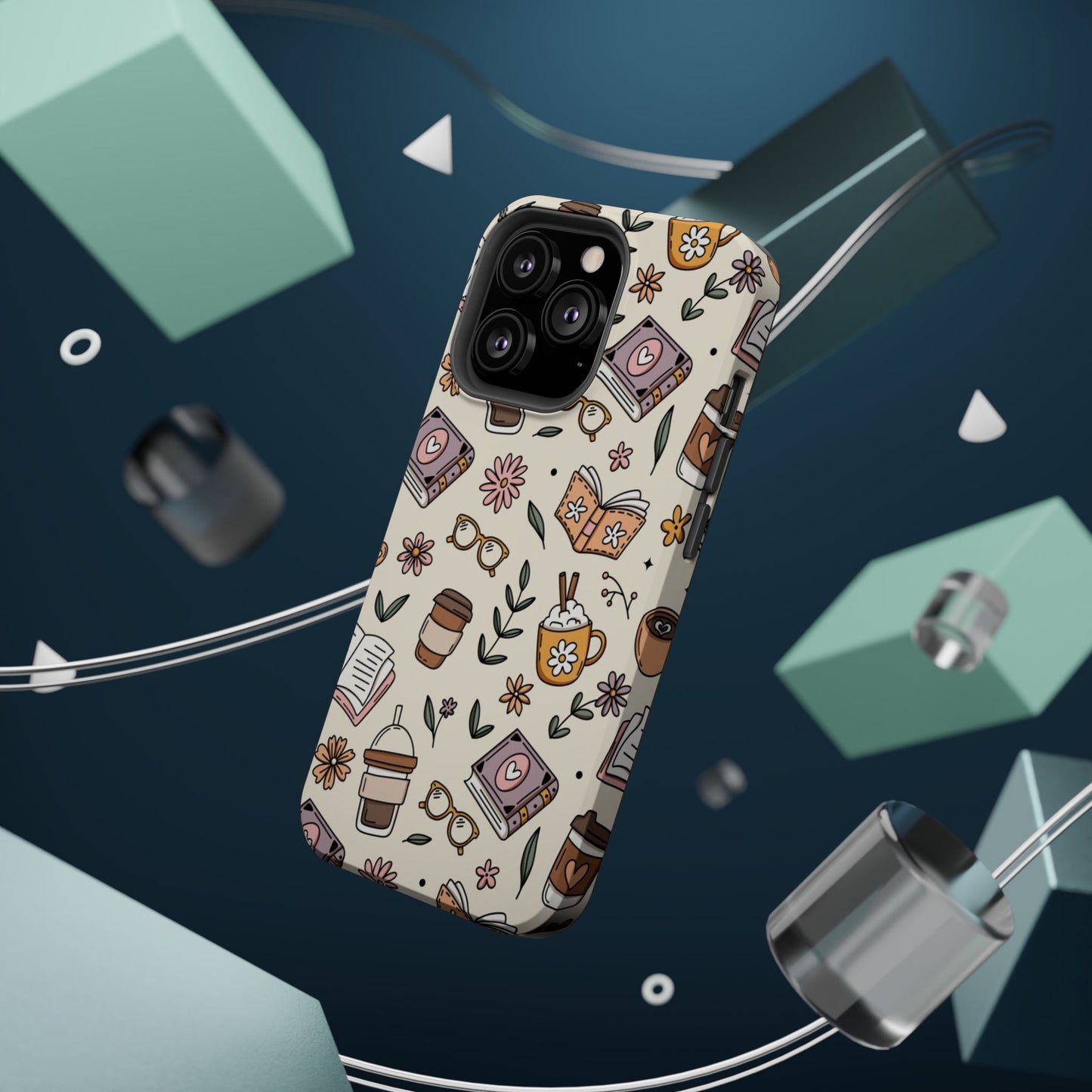 Cozy Reading Floral Phone Case — Magnetic Impact-Resistant