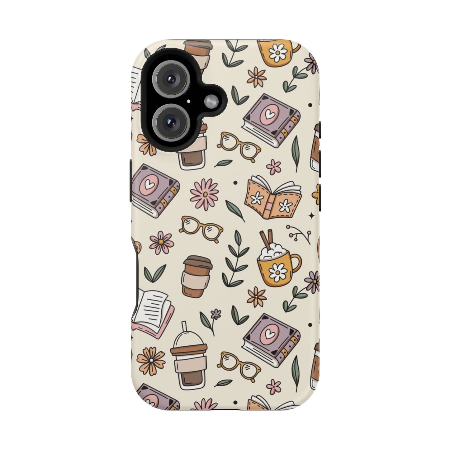 Cozy Reading Floral Phone Case — Magnetic Impact-Resistant