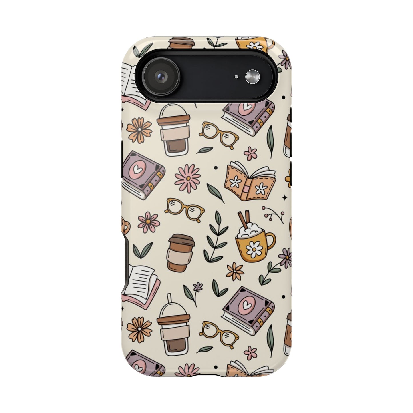 Cozy Reading Floral Phone Case — Magnetic Impact-Resistant