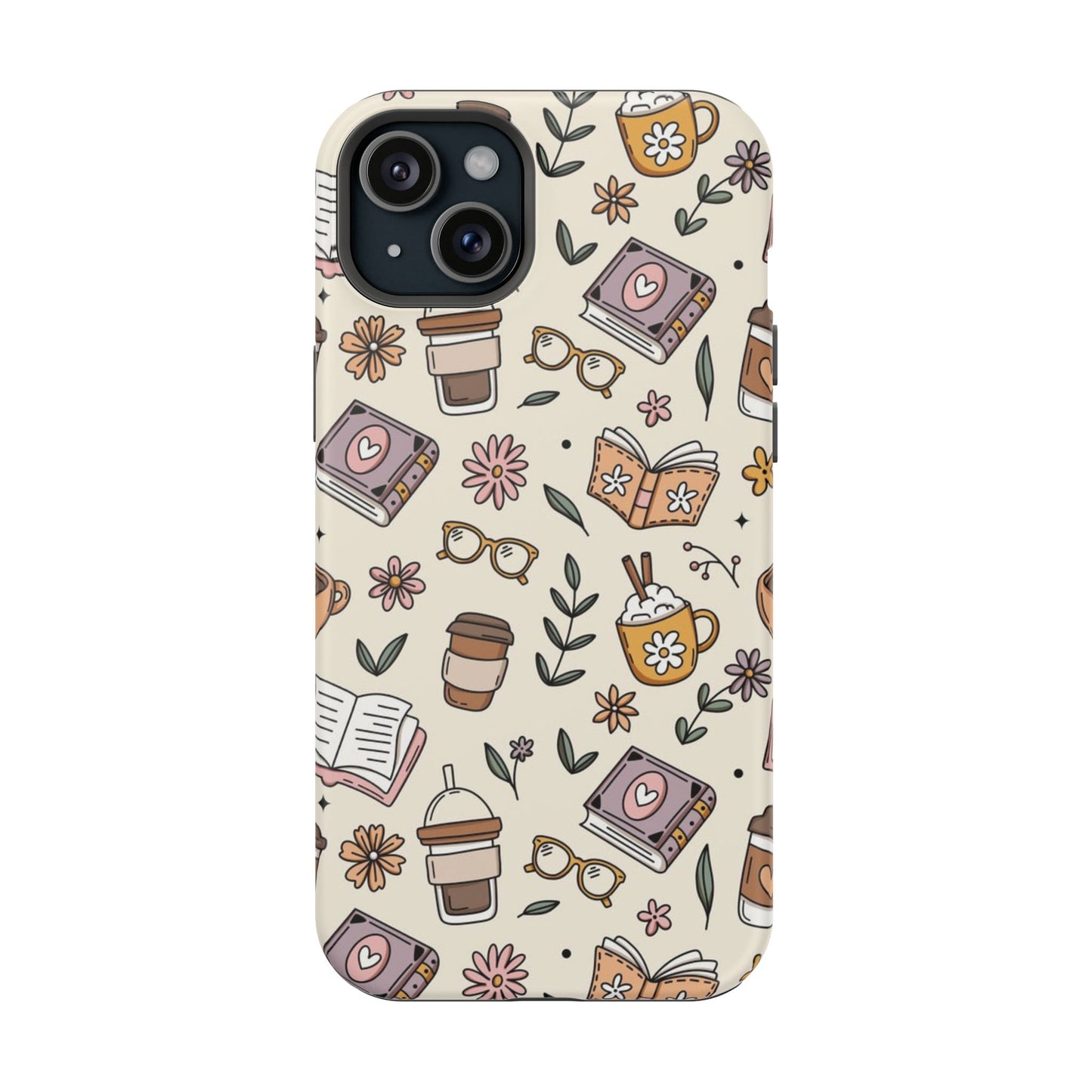 Cozy Reading Floral Phone Case — Magnetic Impact-Resistant