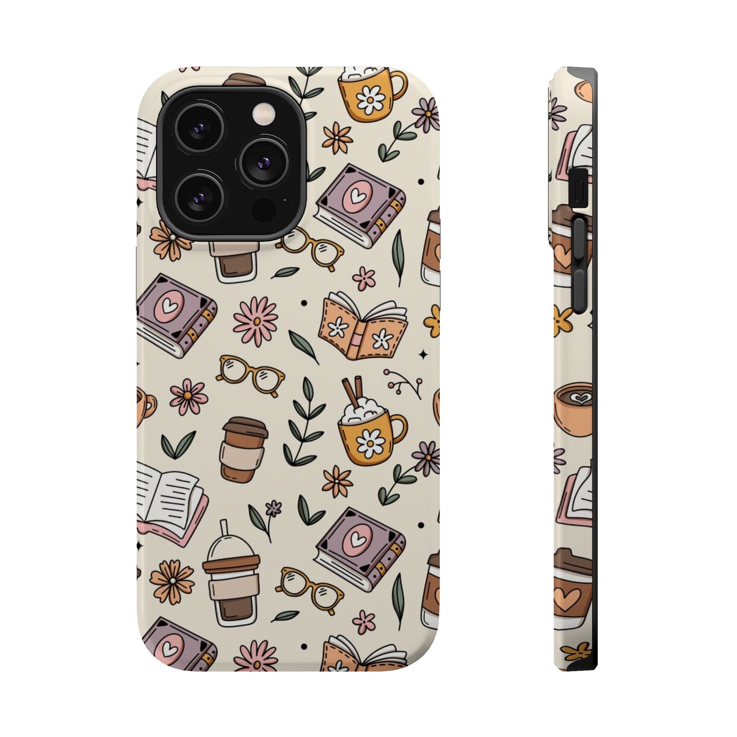 Cozy Reading Floral Phone Case — Magnetic Impact-Resistant