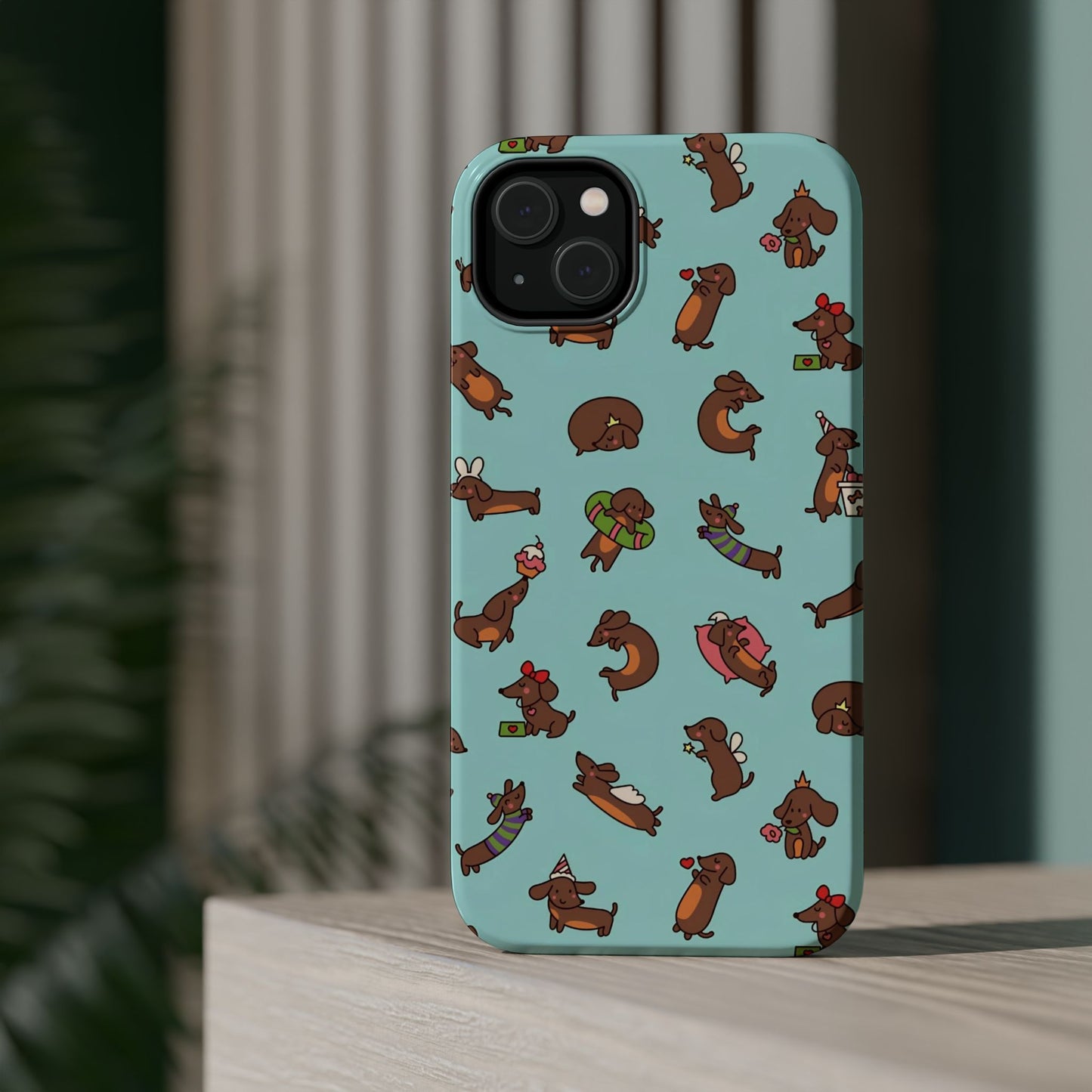 Dachshund Pattern Magnetic Impact Phone Case – Cute Wiener Dog Protective Cover