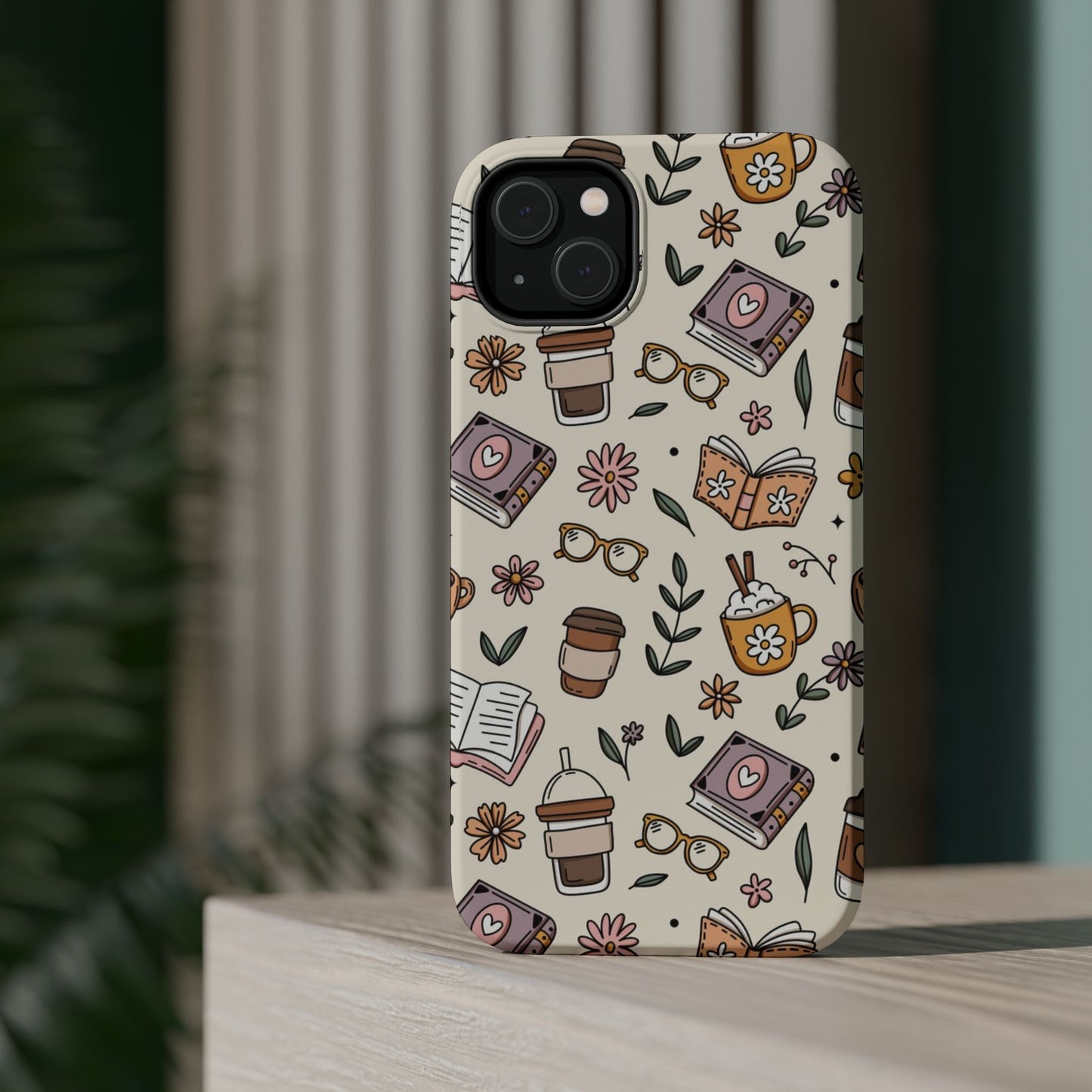 Cozy Reading Floral Phone Case — Magnetic Impact-Resistant