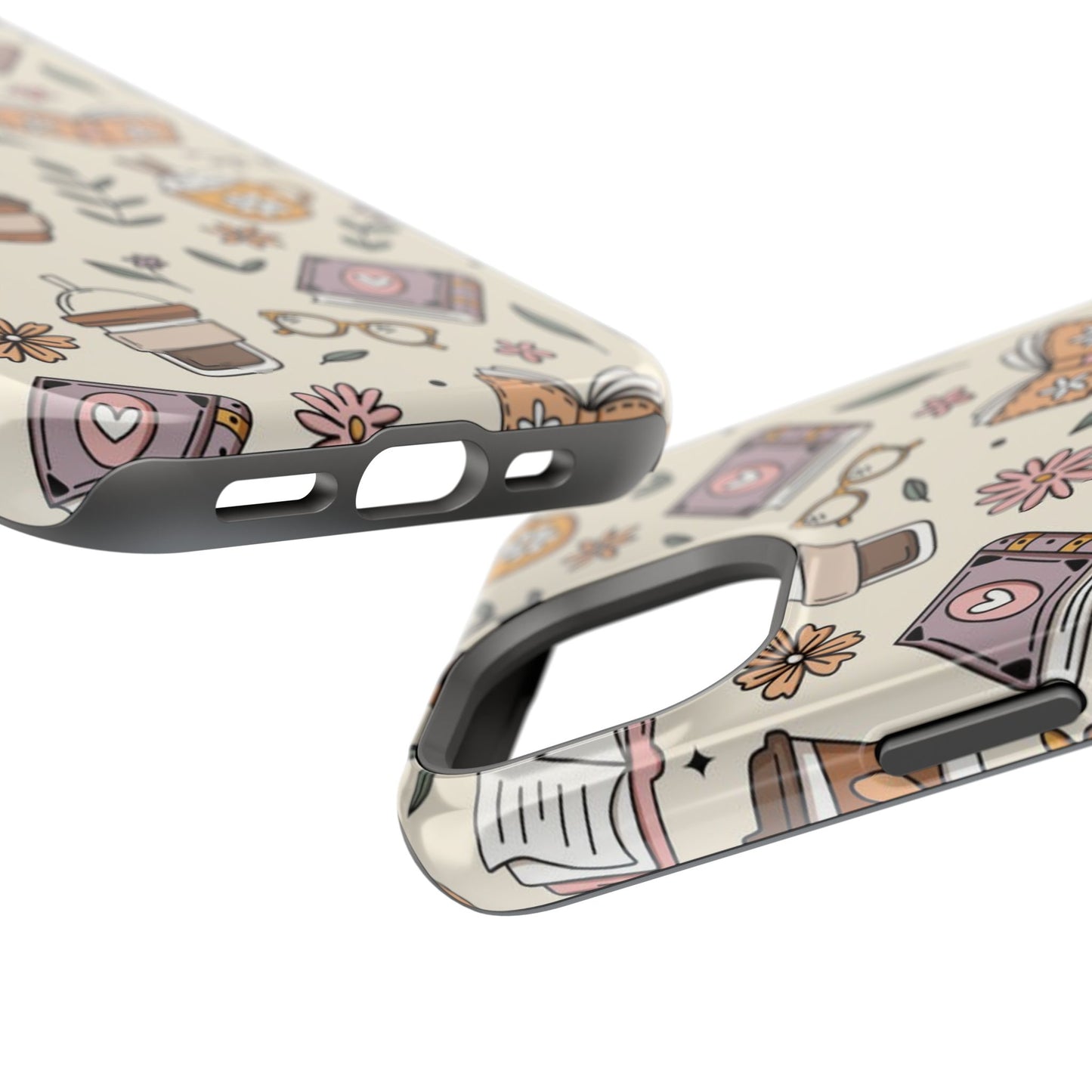 Cozy Reading Floral Phone Case — Magnetic Impact-Resistant