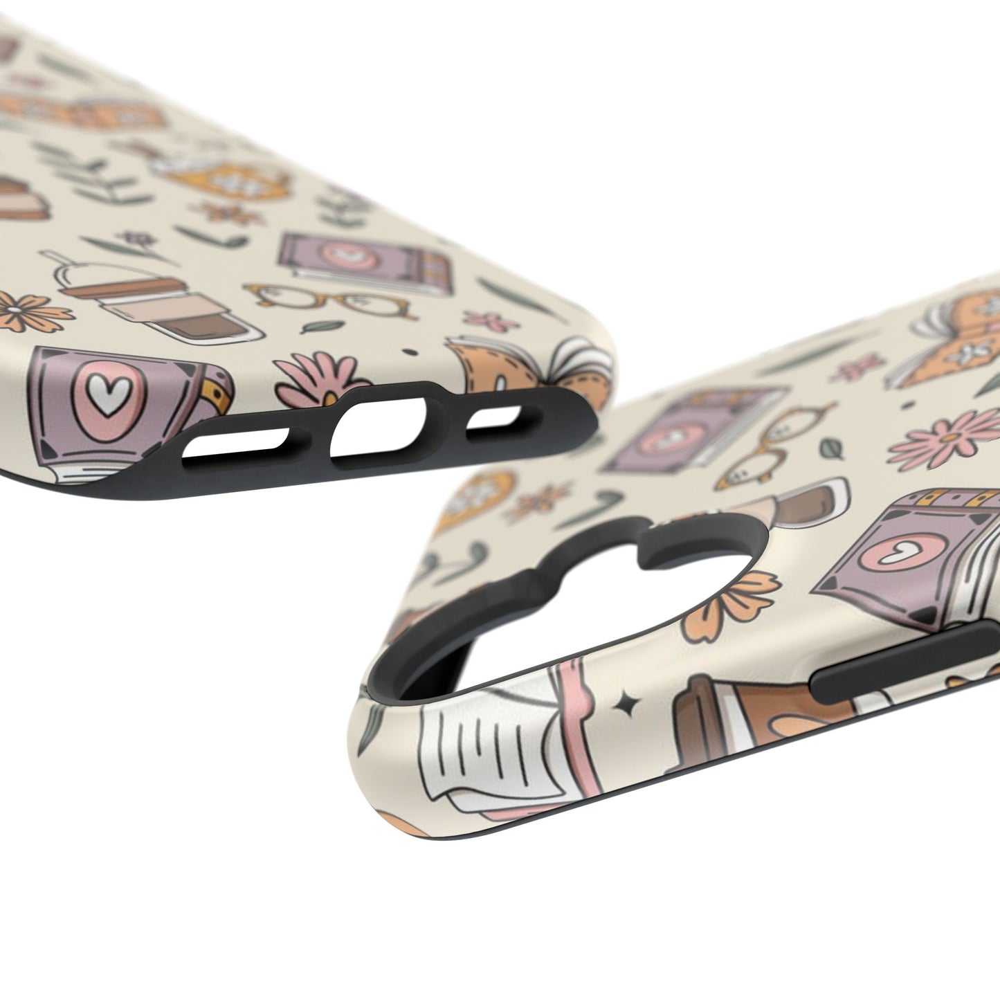Cozy Reading Floral Phone Case — Magnetic Impact-Resistant