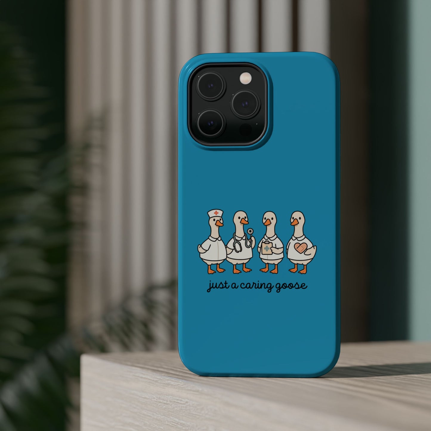 Cute Caring Geese Magnetic Impact Case — 'just a caring goose' Protective Phone Cover