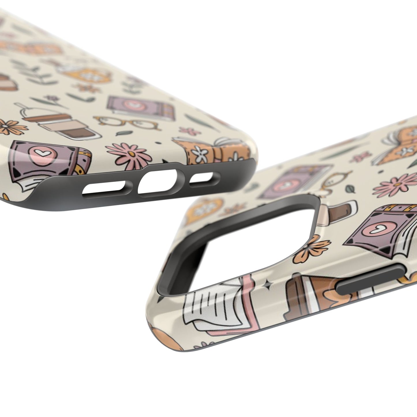 Cozy Reading Floral Phone Case — Magnetic Impact-Resistant