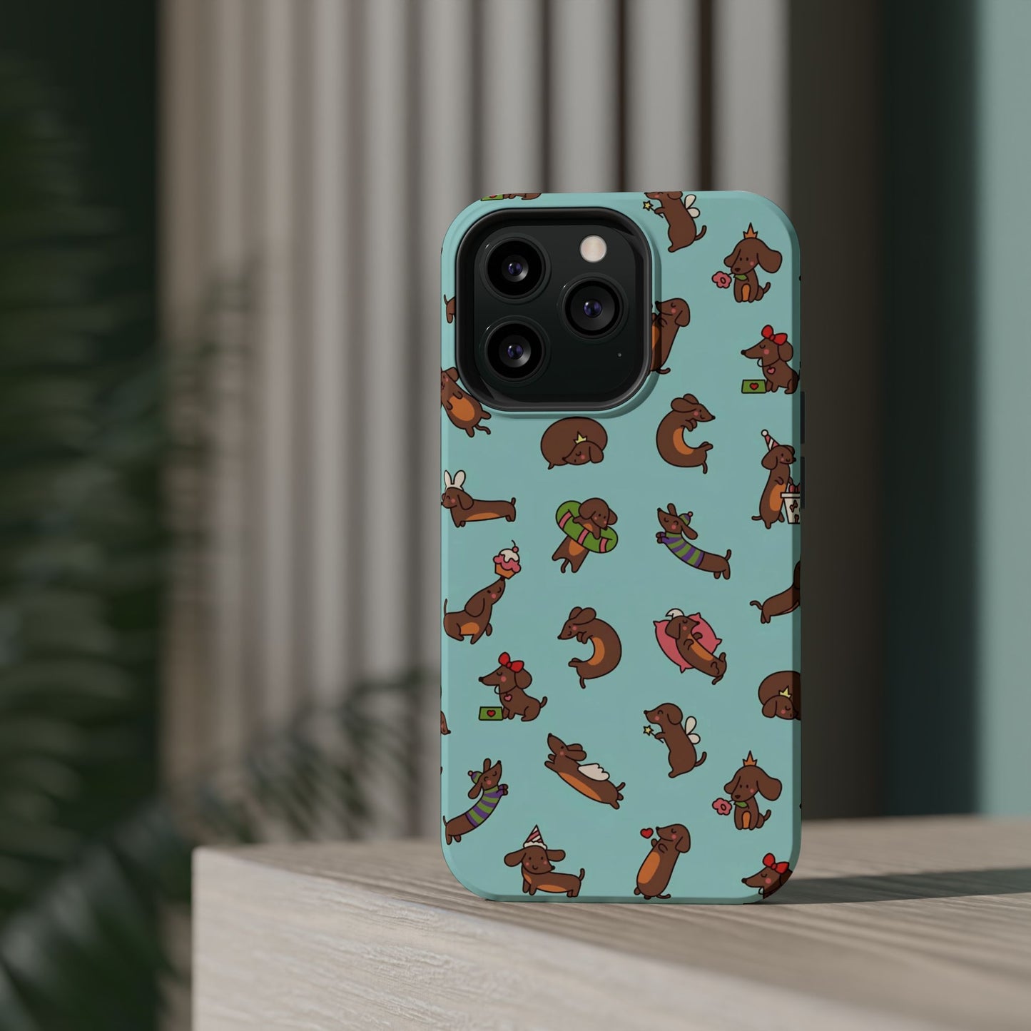 Dachshund Pattern Magnetic Impact Phone Case – Cute Wiener Dog Protective Cover