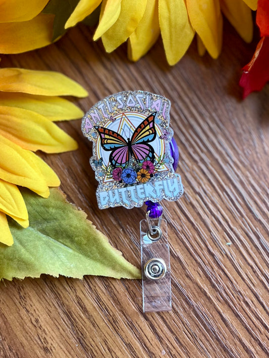 Ant-Social Butterfly Badge Reel