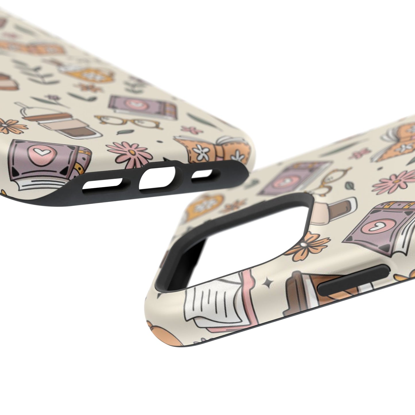 Cozy Reading Floral Phone Case — Magnetic Impact-Resistant