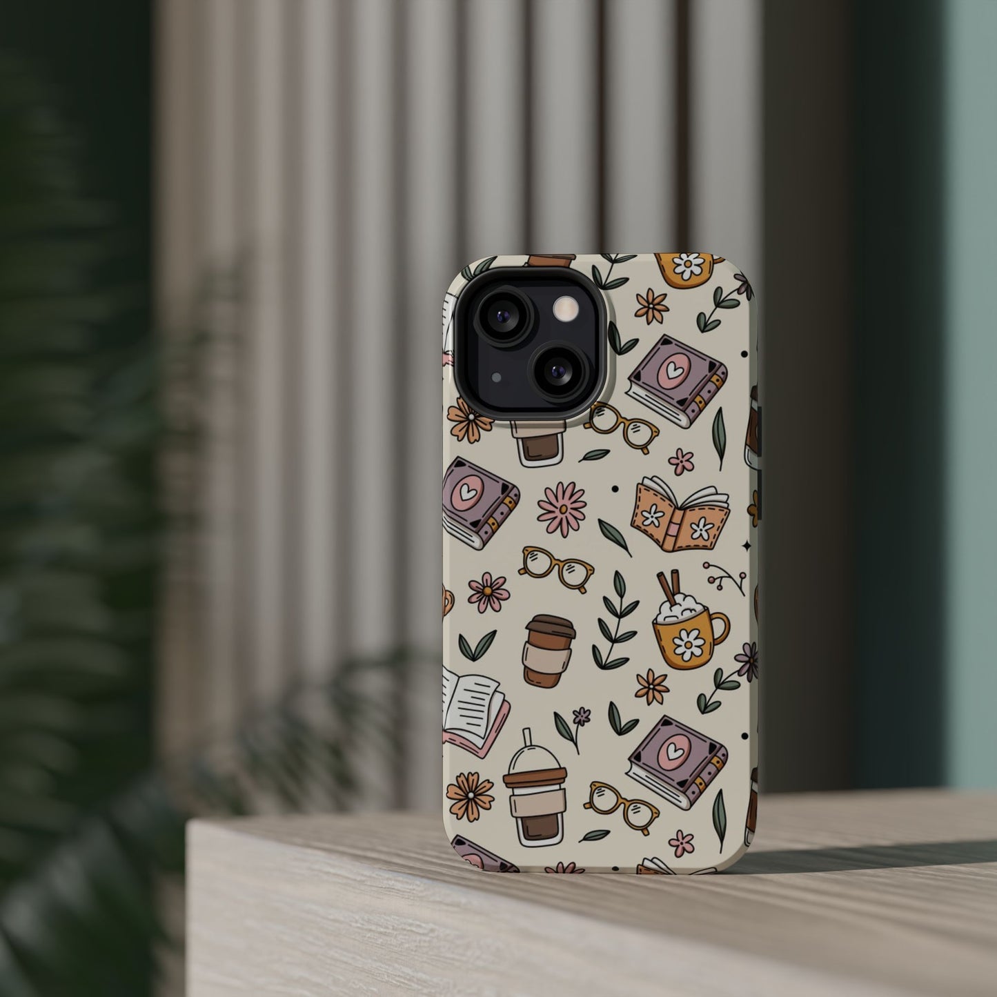 Cozy Reading Floral Phone Case — Magnetic Impact-Resistant