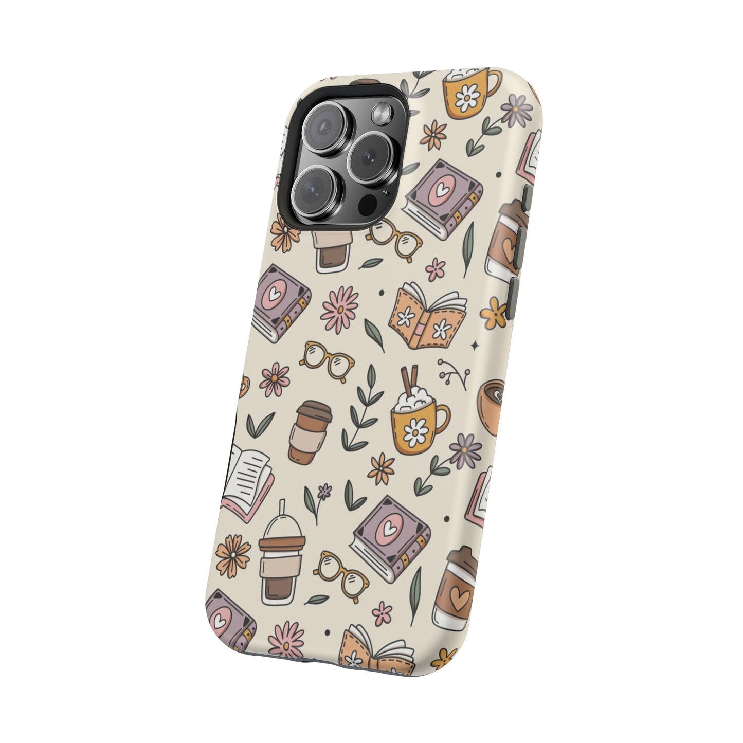 Cozy Reading Floral Phone Case — Magnetic Impact-Resistant