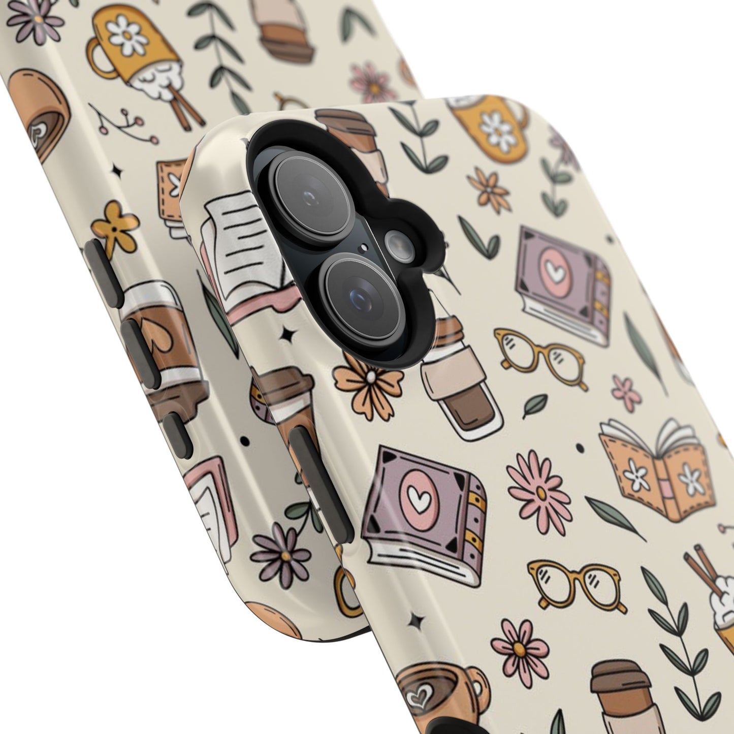 Cozy Reading Floral Phone Case — Magnetic Impact-Resistant