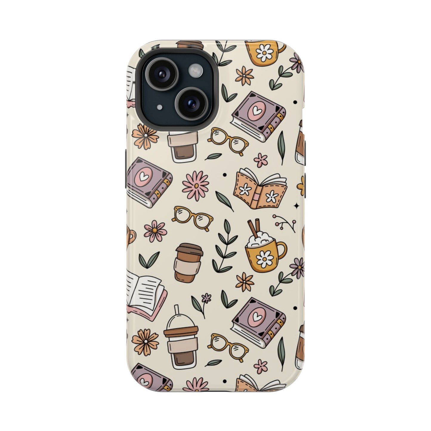 Cozy Reading Floral Phone Case — Magnetic Impact-Resistant