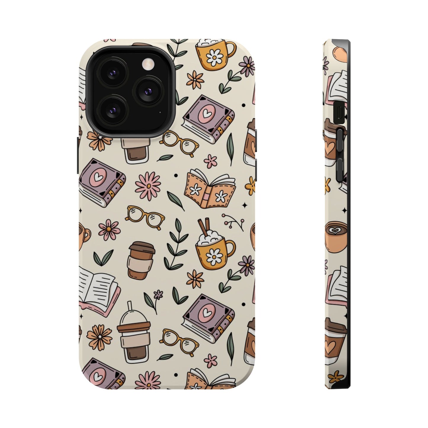 Cozy Reading Floral Phone Case — Magnetic Impact-Resistant