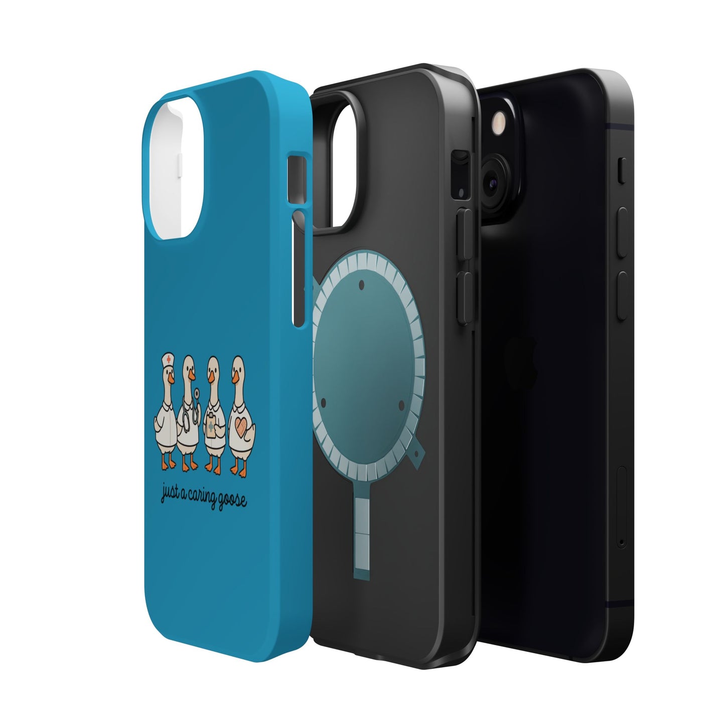 Cute Caring Geese Magnetic Impact Case — 'just a caring goose' Protective Phone Cover