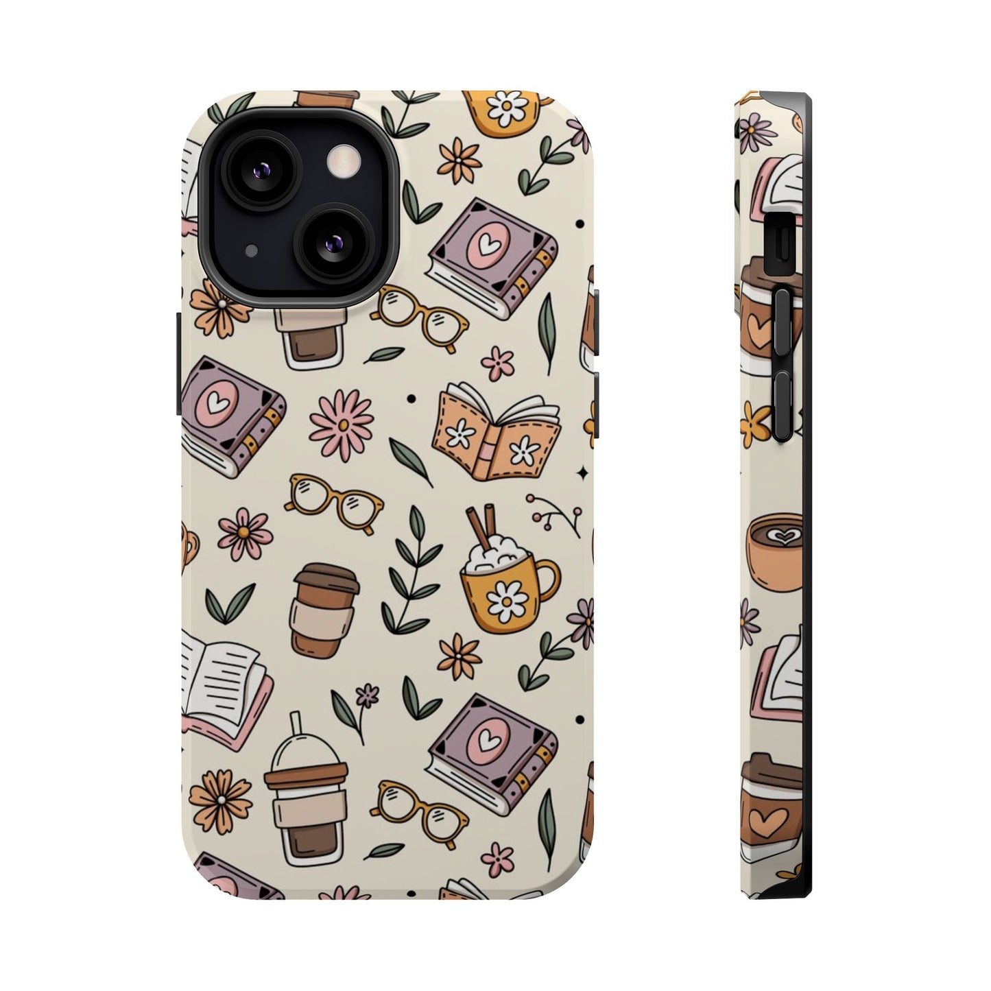 Cozy Reading Floral Phone Case — Magnetic Impact-Resistant