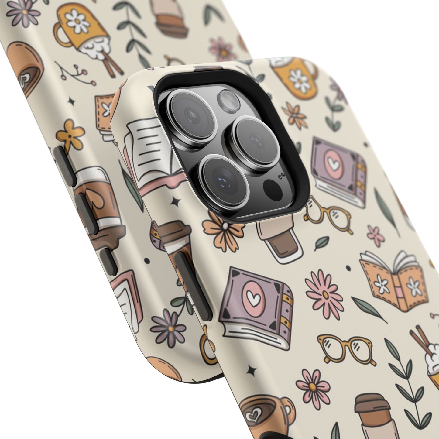 Cozy Reading Floral Phone Case — Magnetic Impact-Resistant