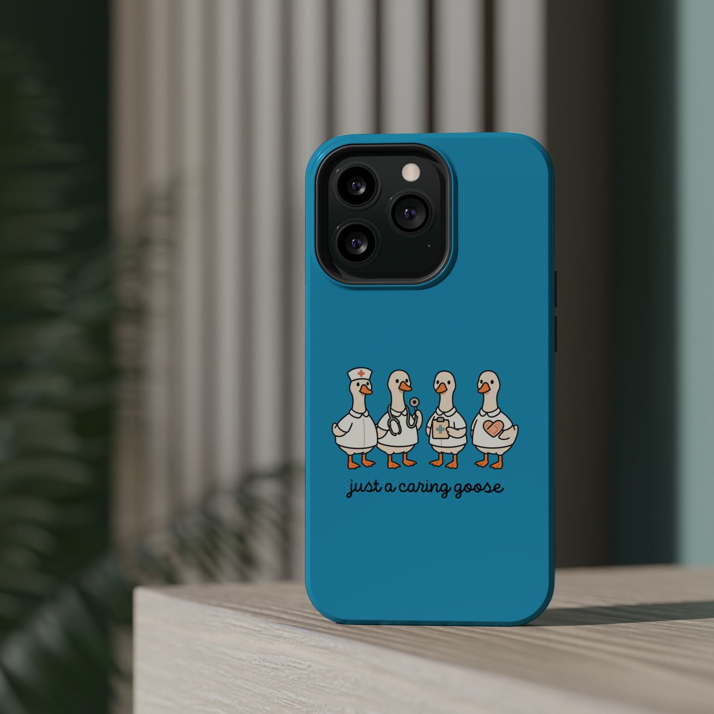Cute Caring Geese Magnetic Impact Case — 'just a caring goose' Protective Phone Cover