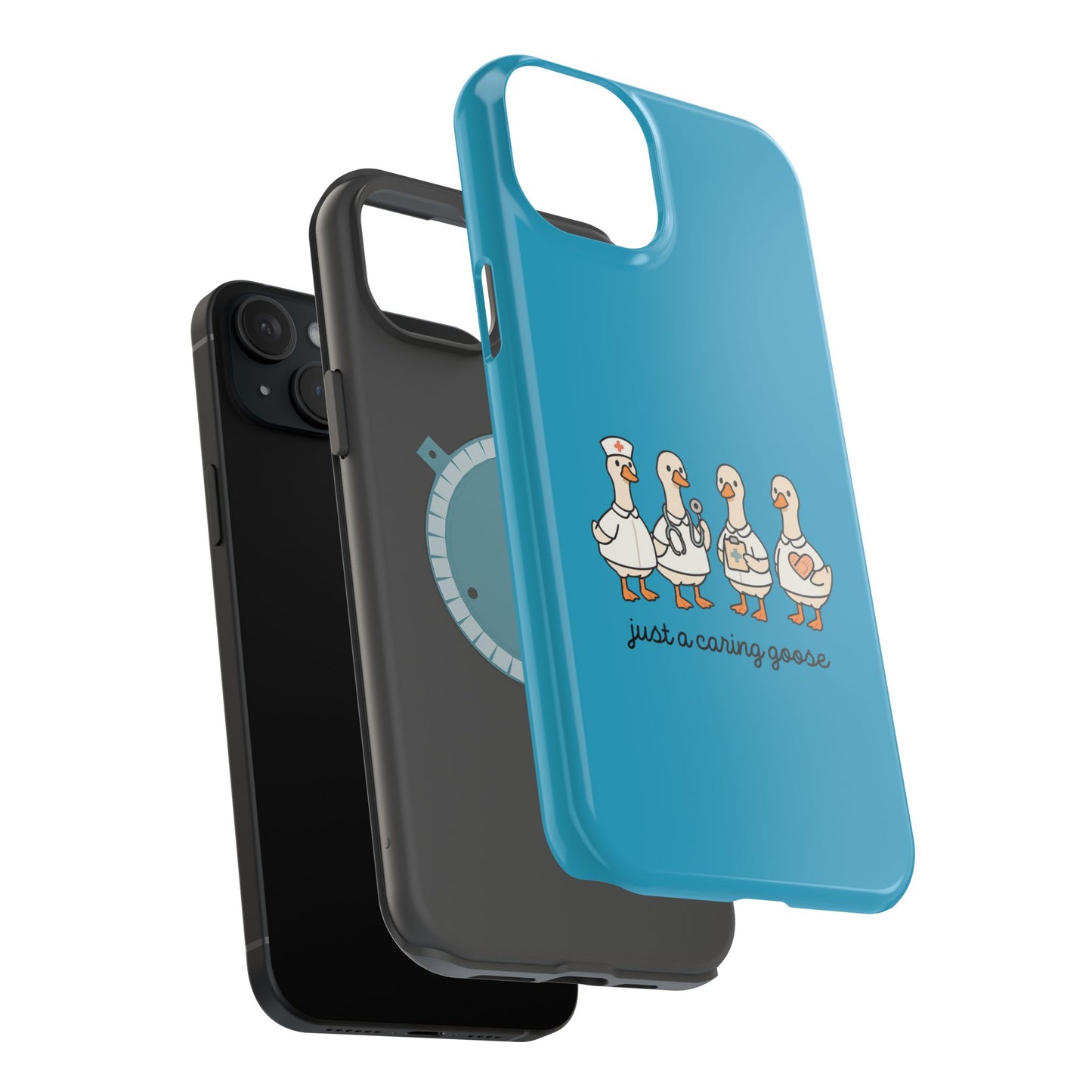 Cute Caring Geese Magnetic Impact Case — 'just a caring goose' Protective Phone Cover