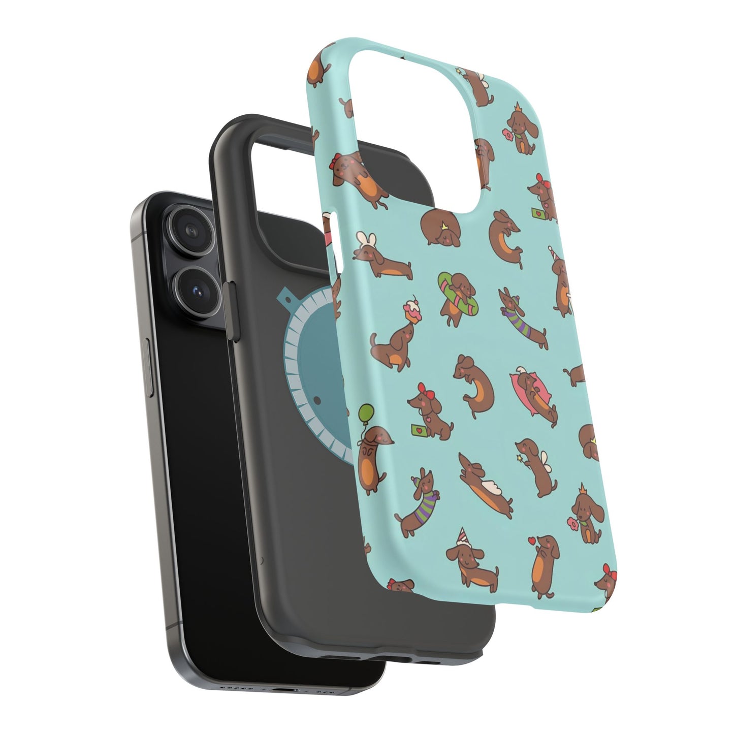 Dachshund Pattern Magnetic Impact Phone Case – Cute Wiener Dog Protective Cover