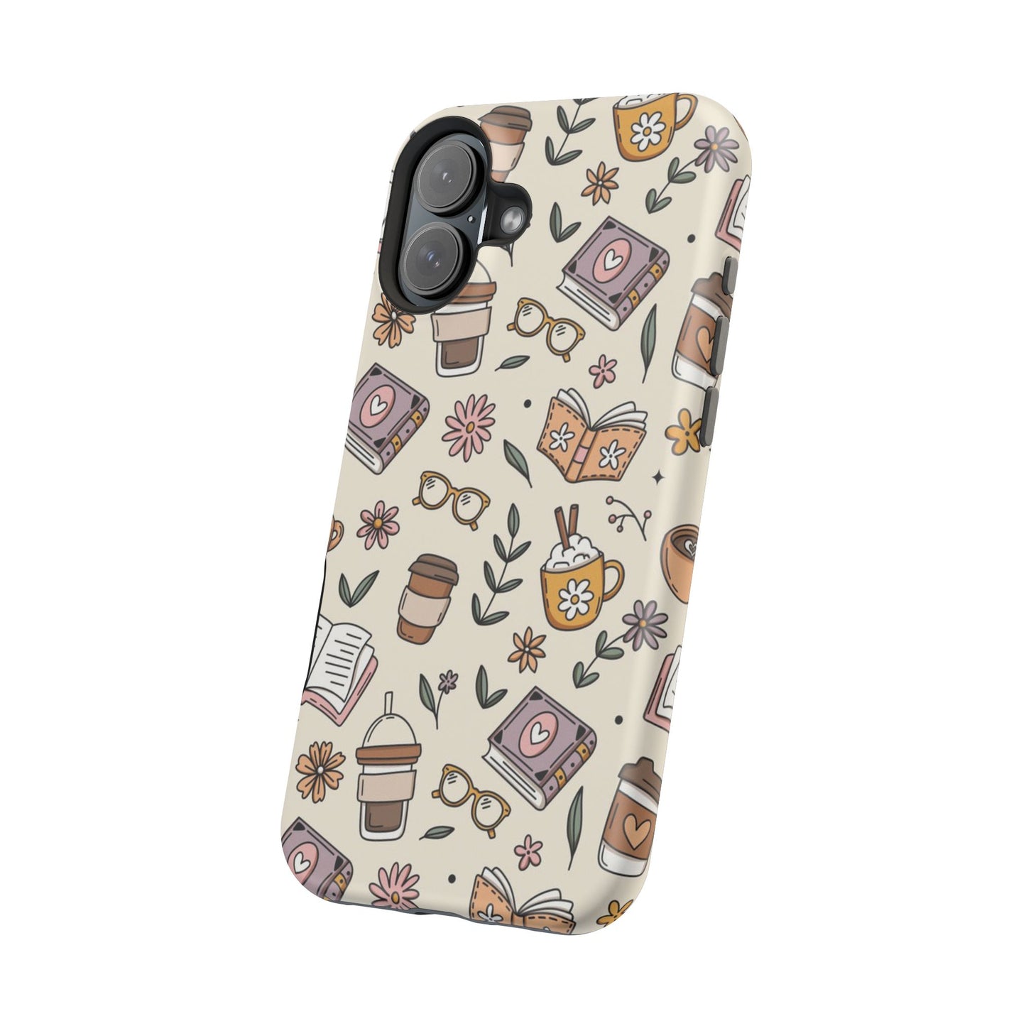 Cozy Reading Floral Phone Case — Magnetic Impact-Resistant